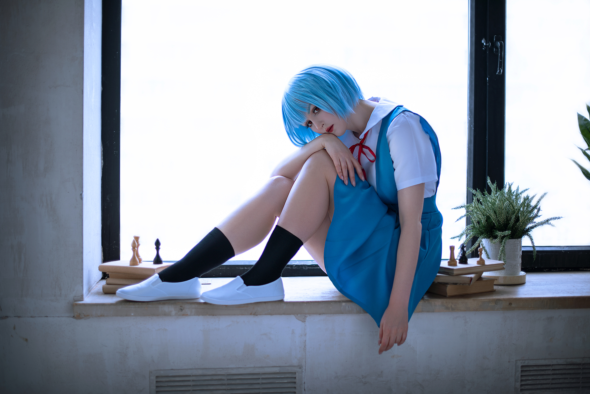 Cosplay on Ayanami Ray - My, Cosplay, Aliceinferno, Evangelion, Longpost, 