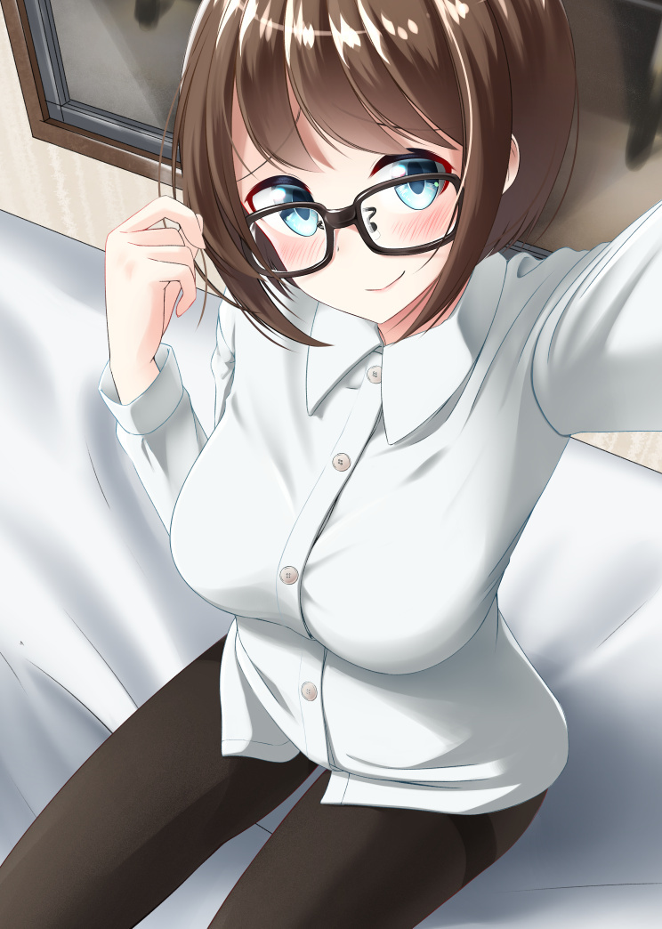 Meganeco - NSFW, Anime art, Anime, Girls, Drawing, Pixiv, Tights, Pantsu, Glasses, Bikini, Longpost, Selfie, 