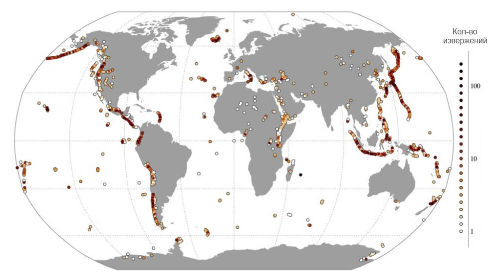 Map of volcanoes - Cards, Volcano, 