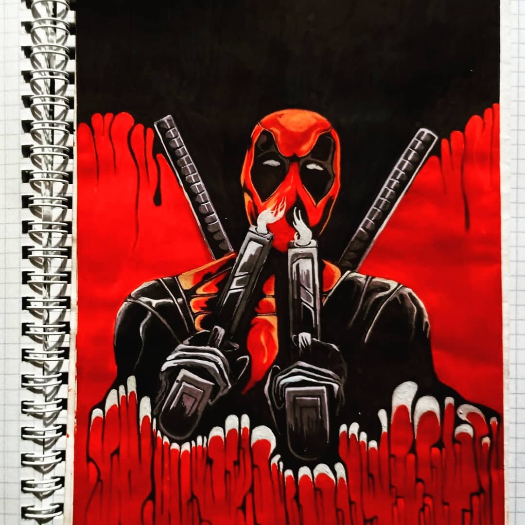 Deadpool - My, Drawing, Deadpool: The Game, , Deadpool, Marvel