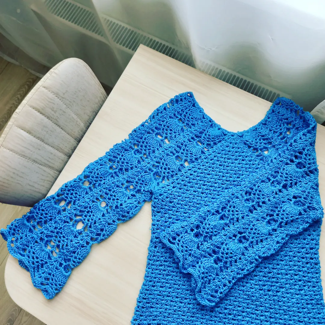 Выкройка женской кофточки | Вязание, Синие свитера, Ручное вязание
