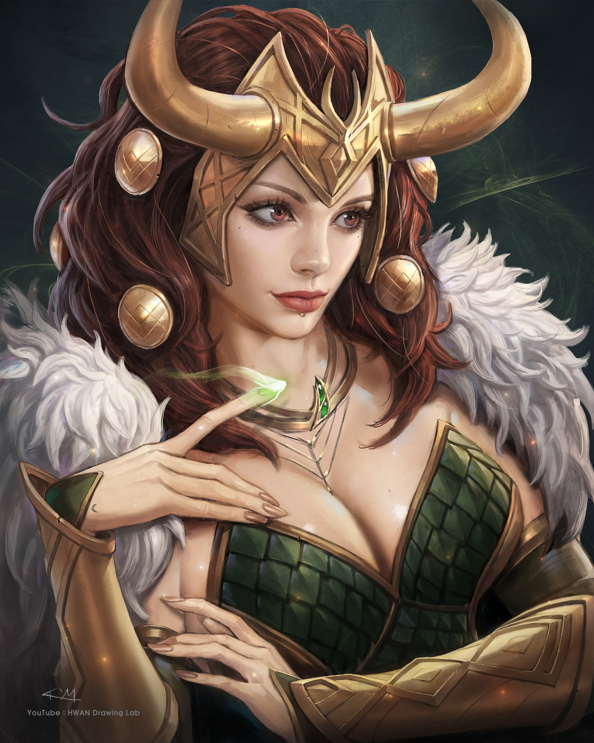 Lady Loki - Drawing, Marvel, Loki, Girls, Rule 63, Kim Sung Hwan, Art