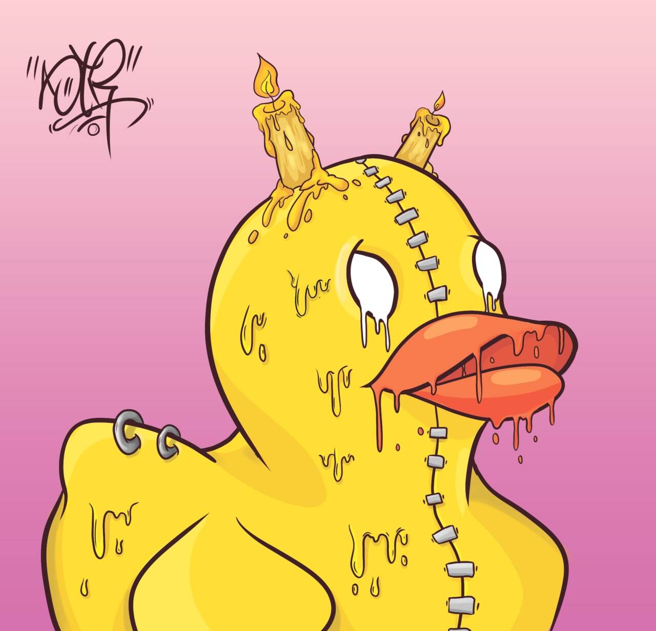 Duck face - My, Digital drawing, Drawing, Duck, Nft, 