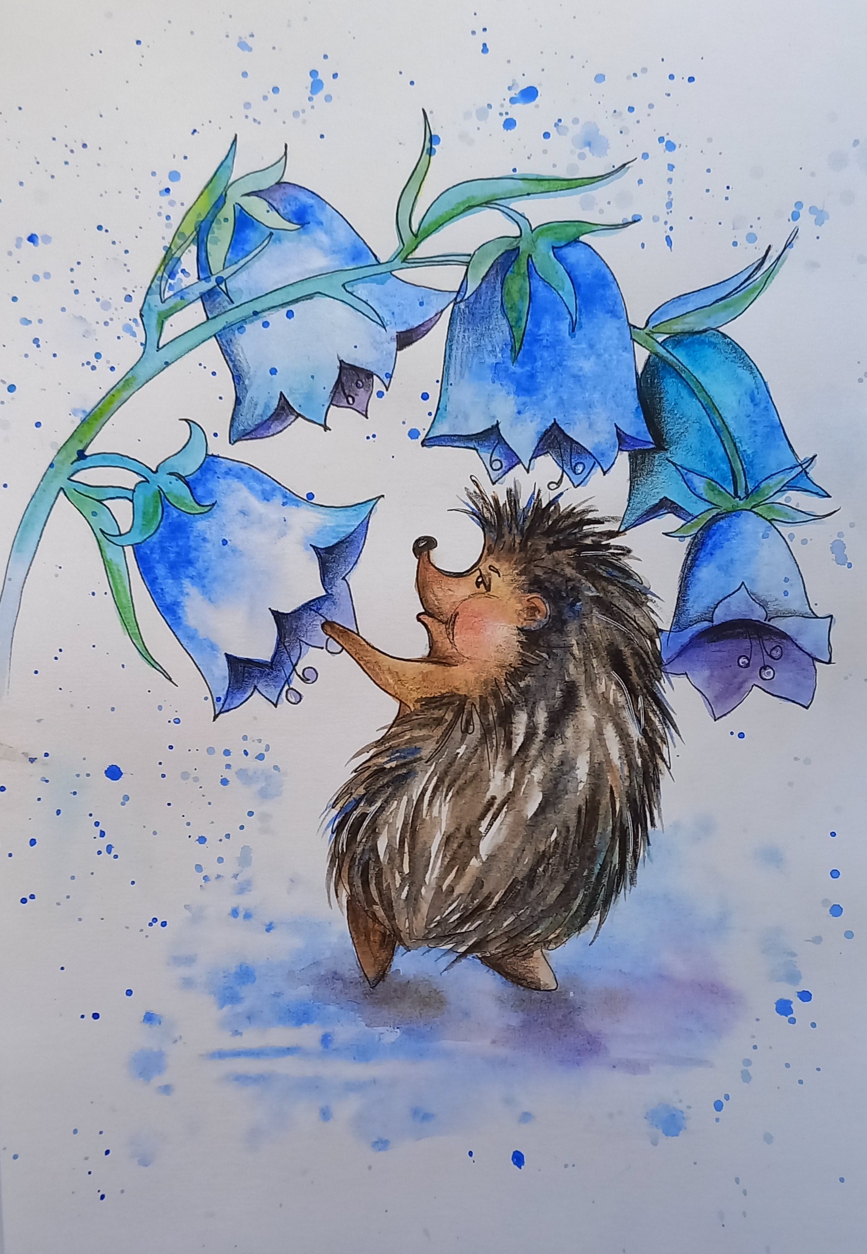 Hedgehog Poh Tontych - My, Painting, Hedgehog, Longpost