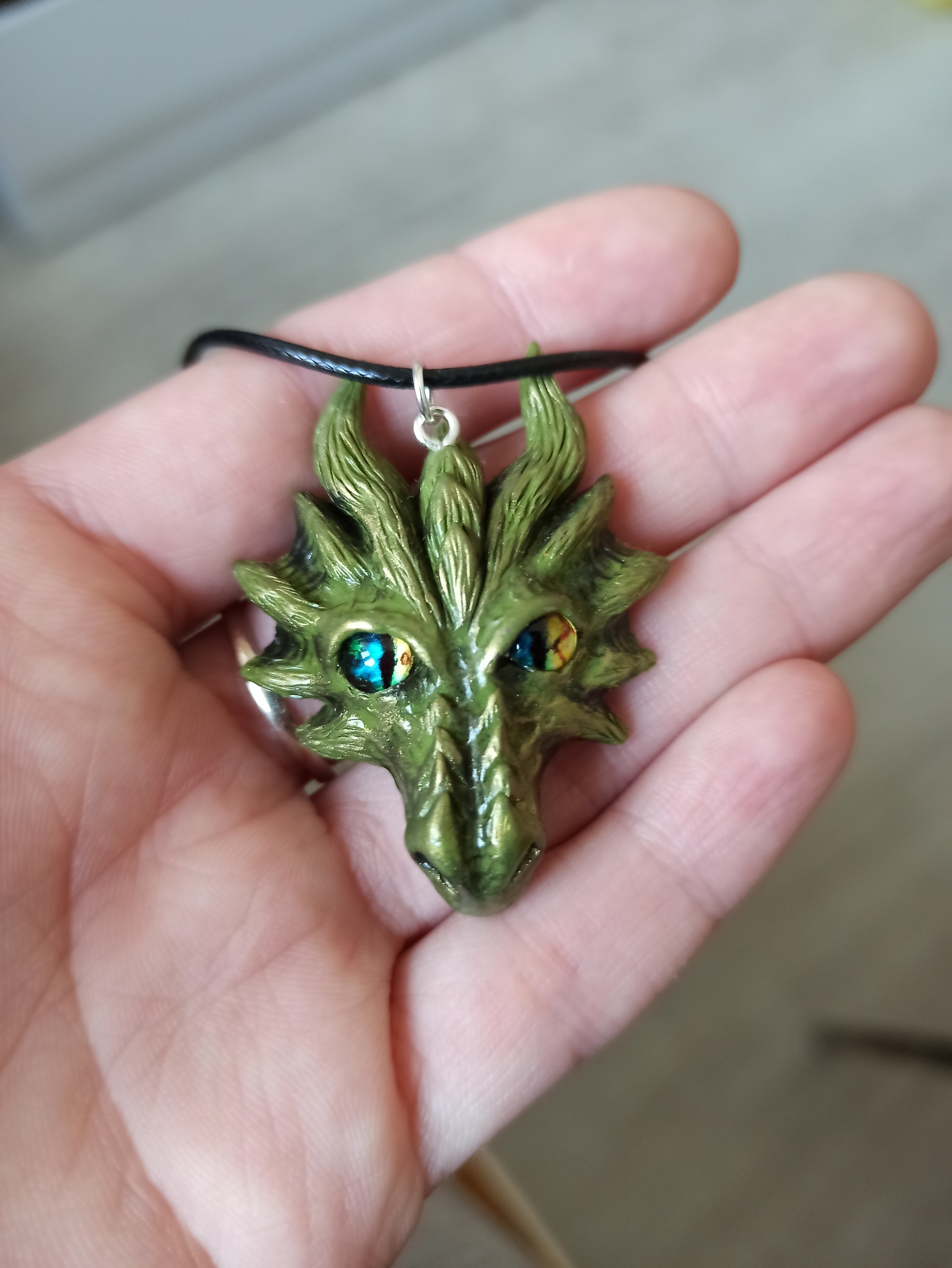 Dragon pendant (with process) - My, Needlework, Needlework with process, Лепка, Polymer clay, The Dragon, Longpost, 