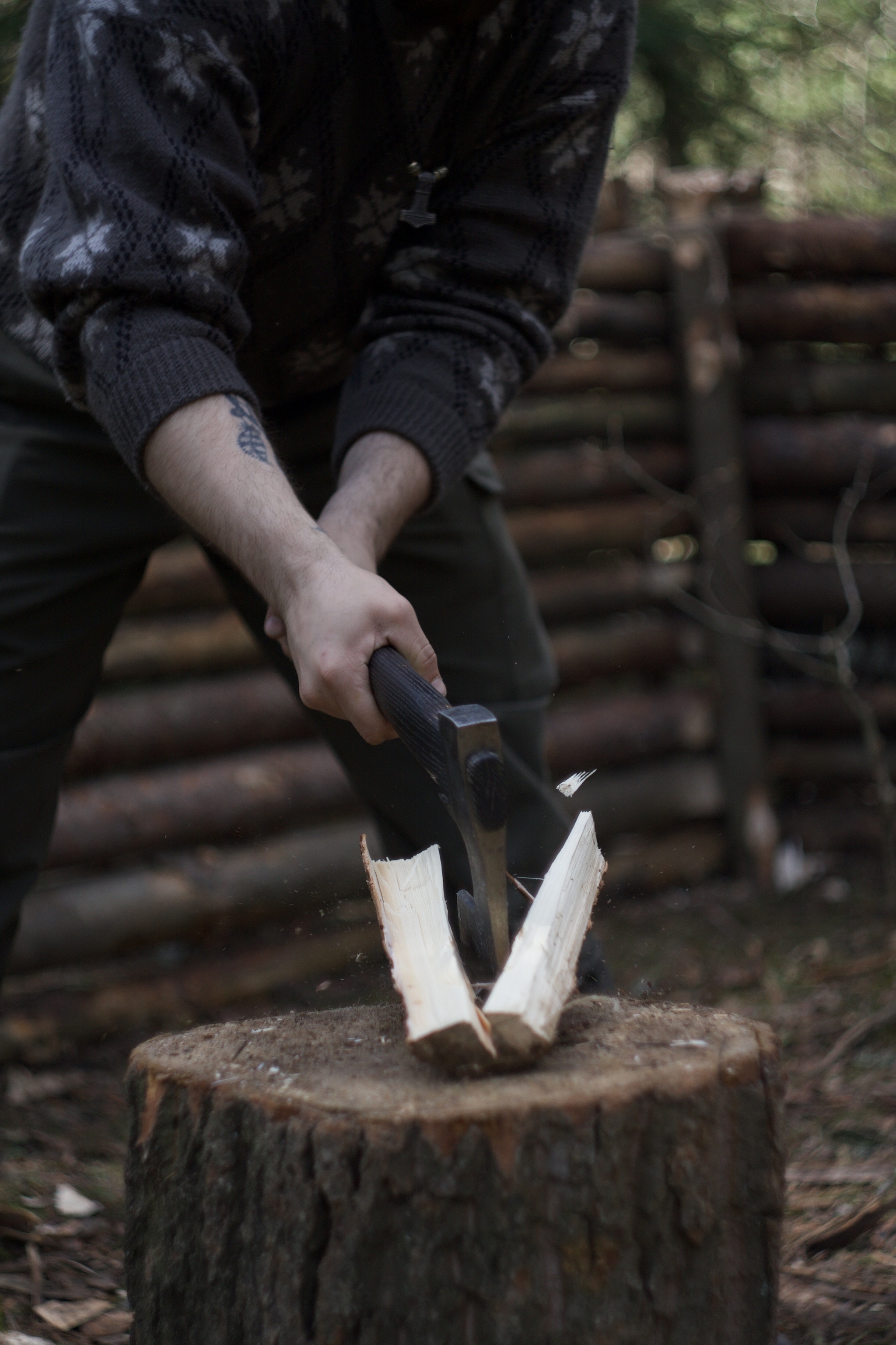 Atmosphere... - My, The photo, Nature, Forest, Bonfire, Axe, Atmosphere, Longpost, 