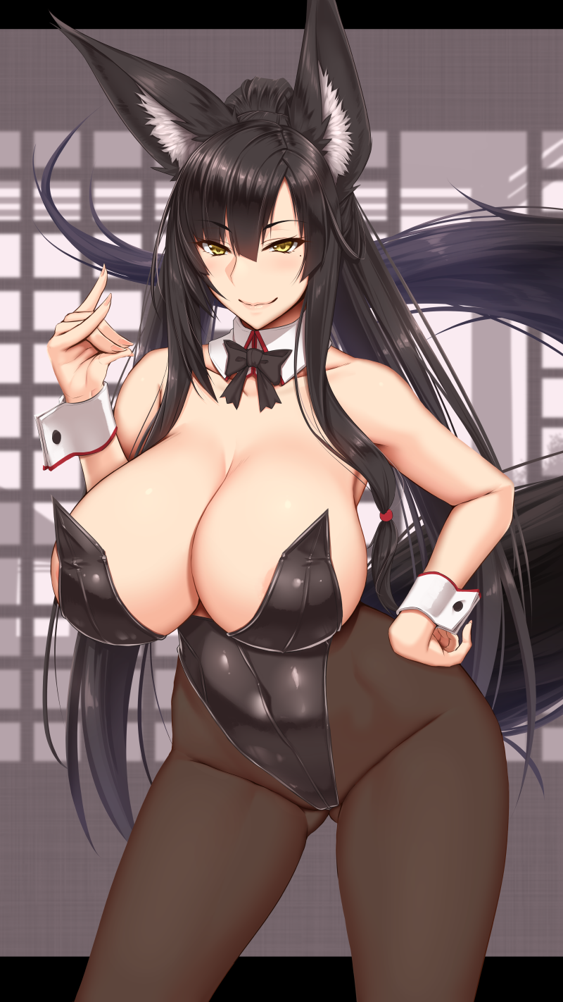 Art by Shuugetsu Karasu - NSFW, Аниме, Anime Art, Арт, Рисованная эротика, Animal Ears, Кицунэ, Попа, Сиськи, Shuugetsu Karasu, Длиннопост, 