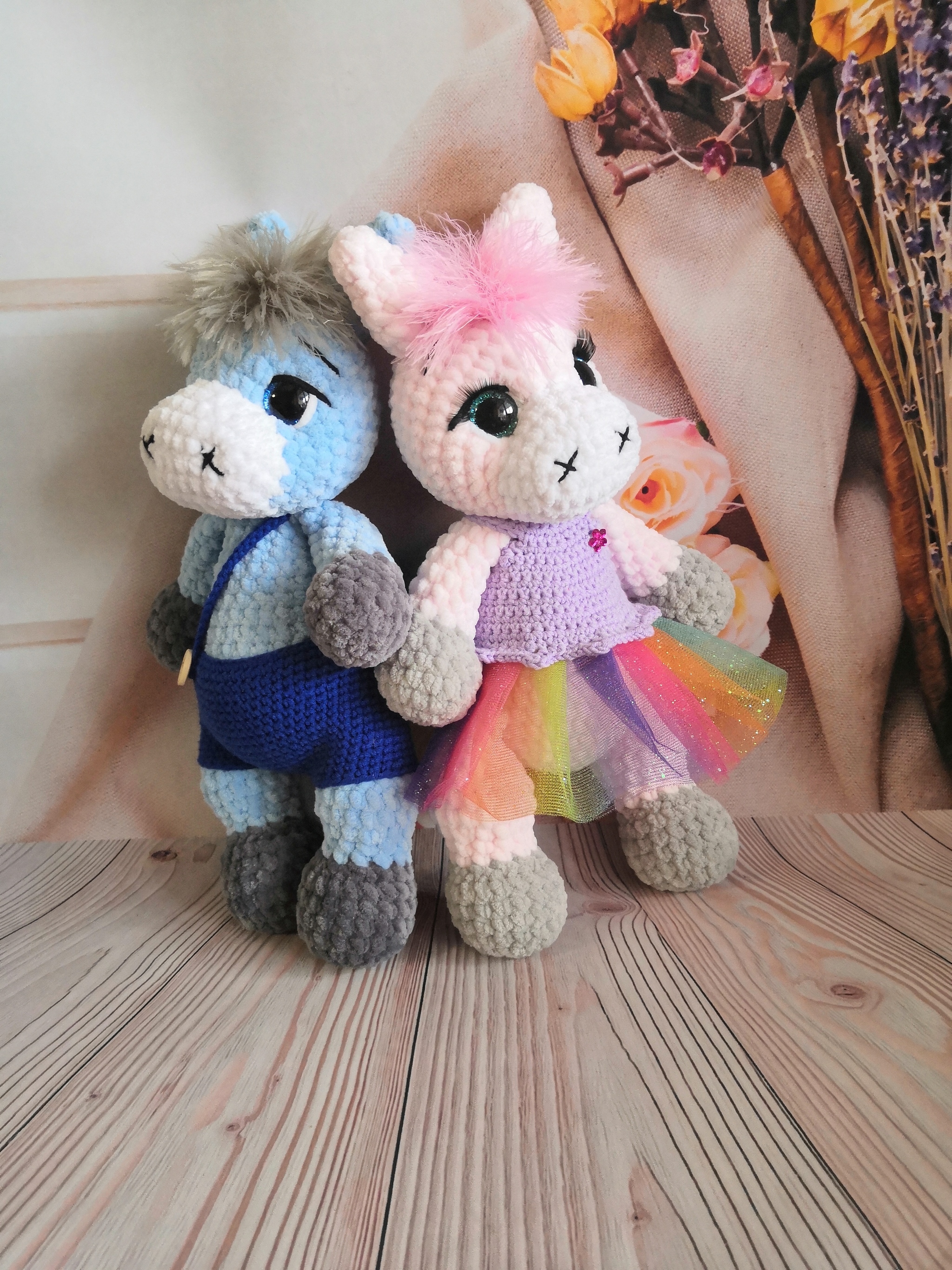 Plush donkeys - My, Knitting, Crochet, Knitted toys, Plush Toys, Soft toy, With your own hands, Amigurumi, Longpost, 