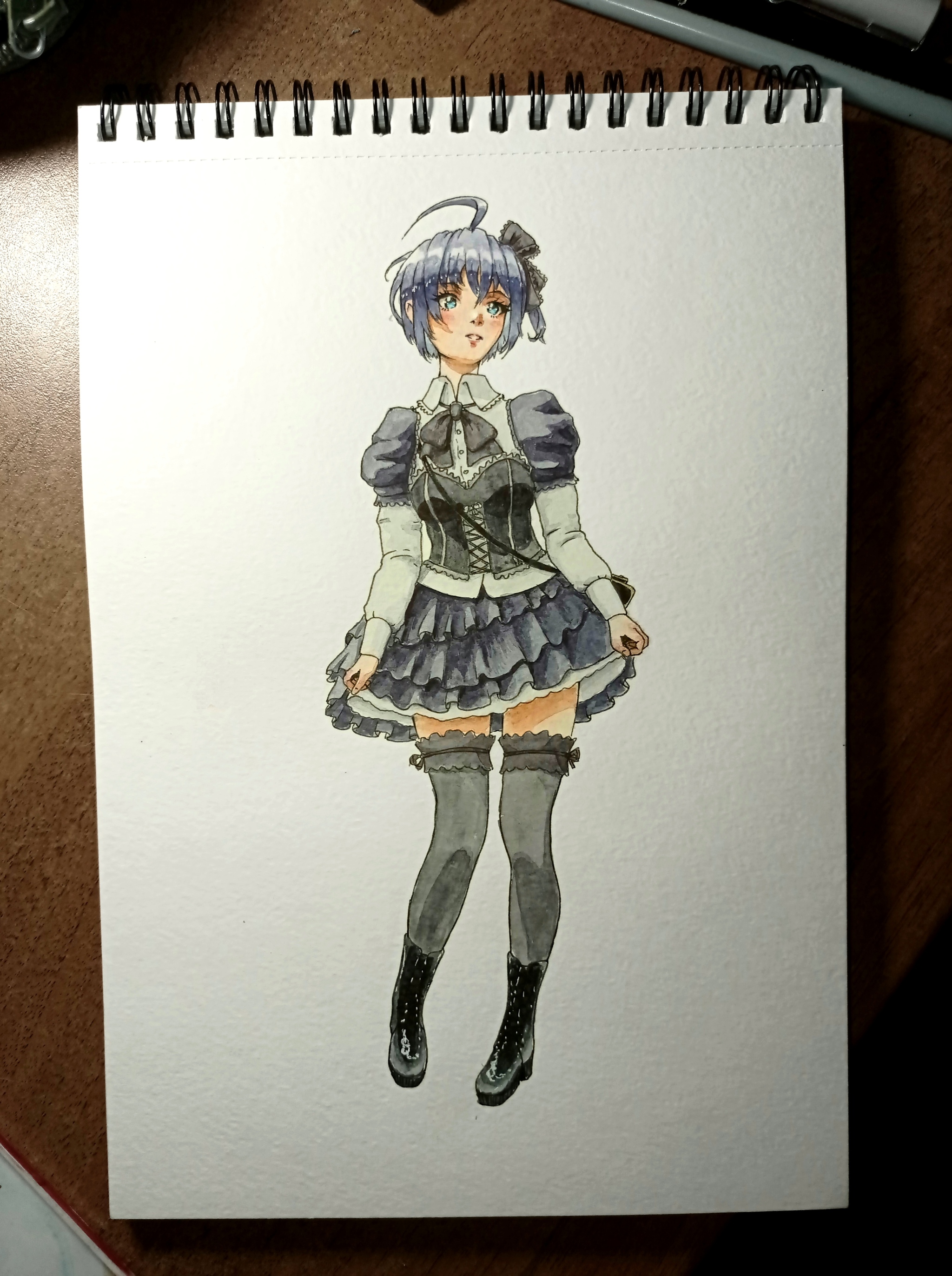 Rikka in watercolor - My, Chuunibyou demo koi ga Shitai!, Anime art, Watercolor, Drawing, Takanashi Rikka, Longpost, Anime, 