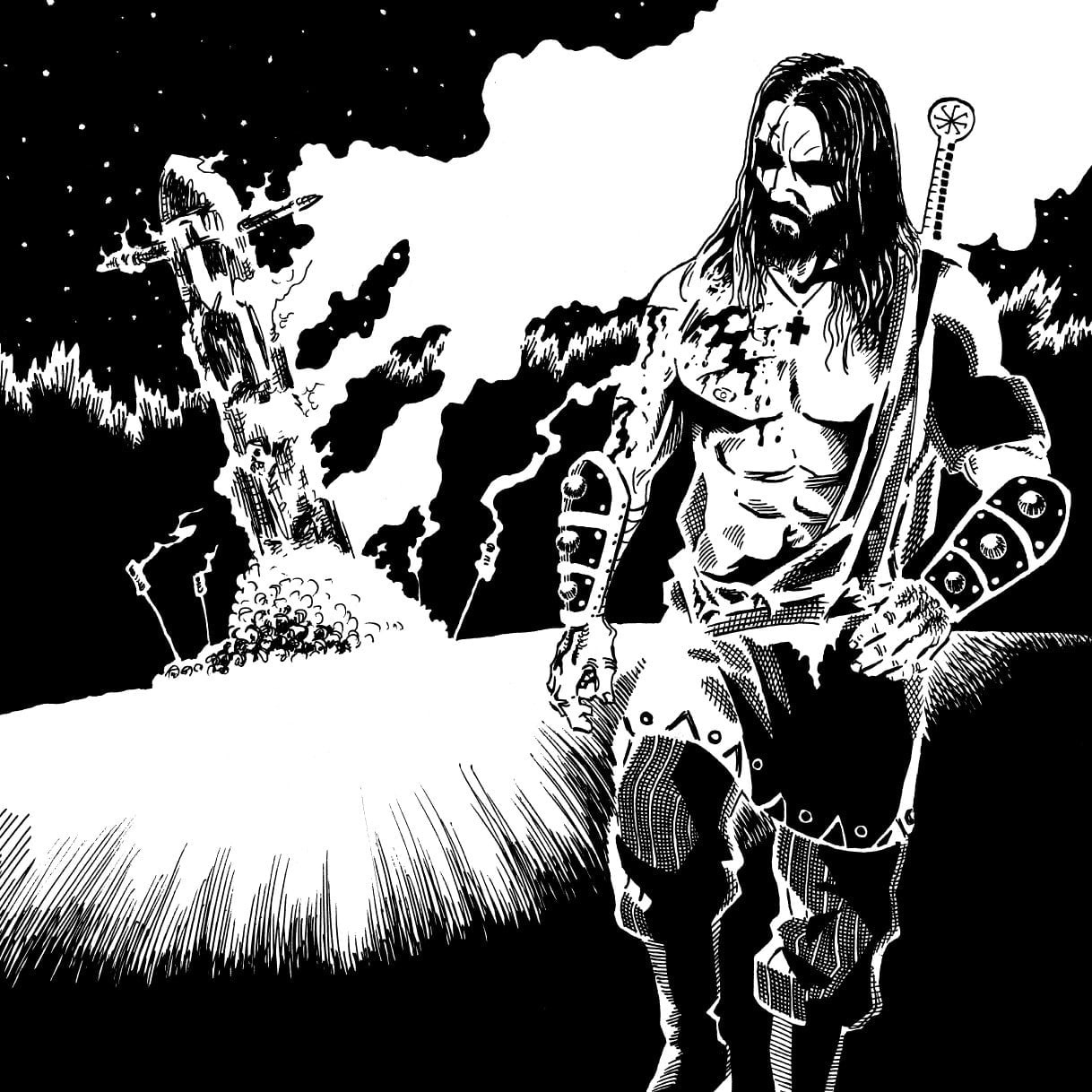 Slavic epic in black and white tones - Comics, Epos, Ilya Muromets, Longpost, 