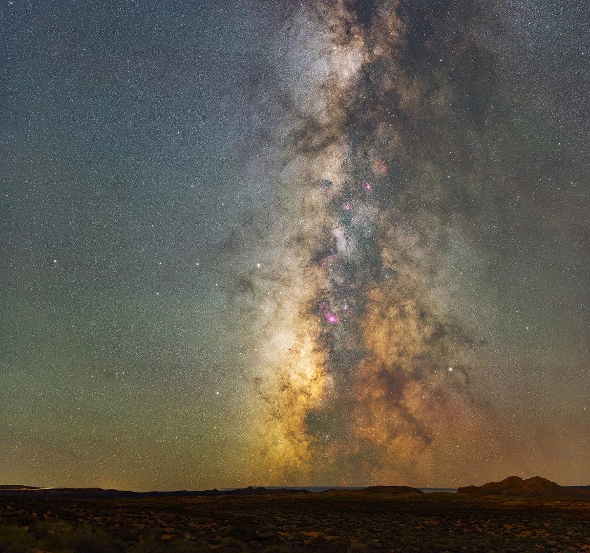 The Milky Way sky over the U.S. in Arizona - Milky Way, Astrophoto, Landscape, Stars, Sky, Starry sky, 