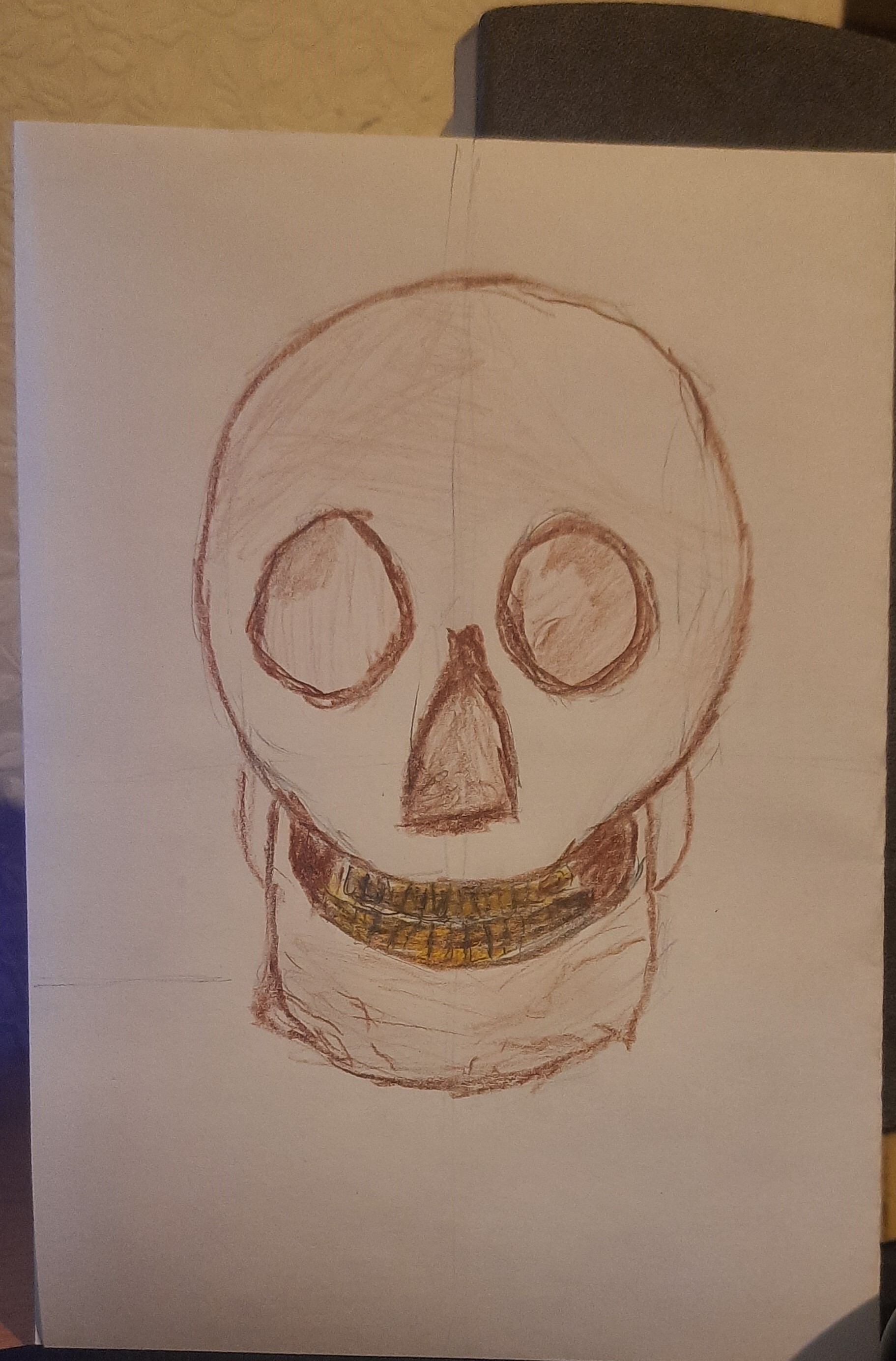 Anatomy and pencils - My, Scull, The medicine, Painting, Anatomy, Beginner artist, 