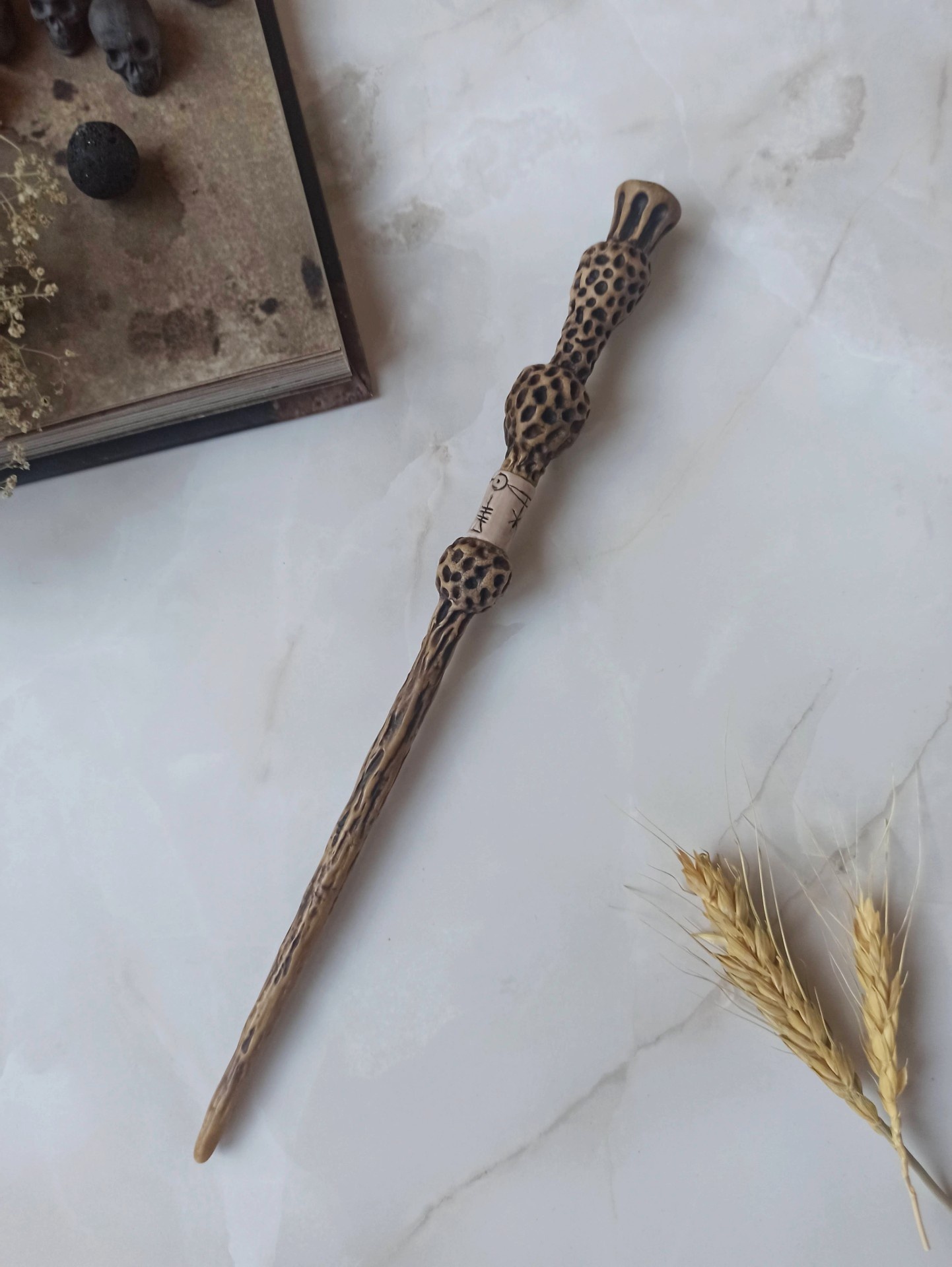 Elderberry stick - My, Harry Potter, Elderberry stick, Polymer clay, Harry Potter and the Deathly Hallows, Magic wand, Handmade, Decoration, Tiktok, Vertical video, Needlework without process, Needlework, Video, Longpost, 