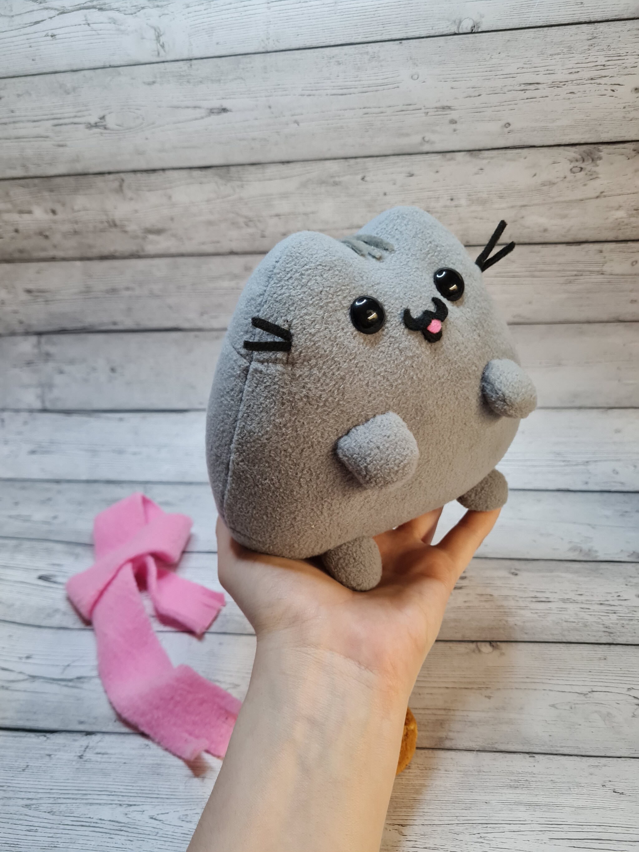 Fluffy fyr-fyr - My, Needlework without process, Handmade, Pusheen, cat, Soft toy, Longpost, 