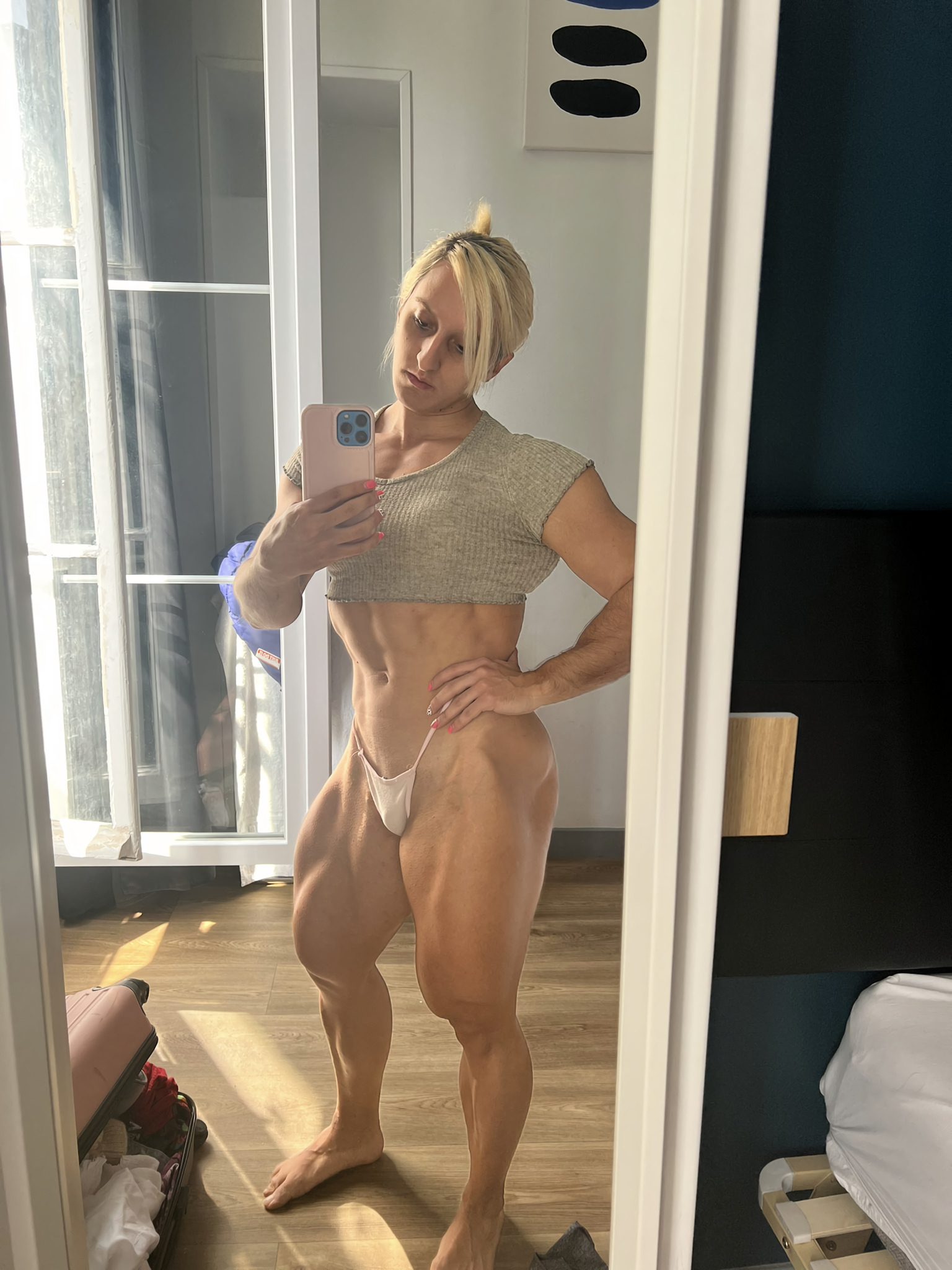 Micaela Viscido - NSFW, Micaela Viscido, Strong girl, Sleep-Sleep, Extreme muscles, Body-building, Bodybuilders, The photo, Sports girls, Video, Soundless, Vertical video, Longpost, 