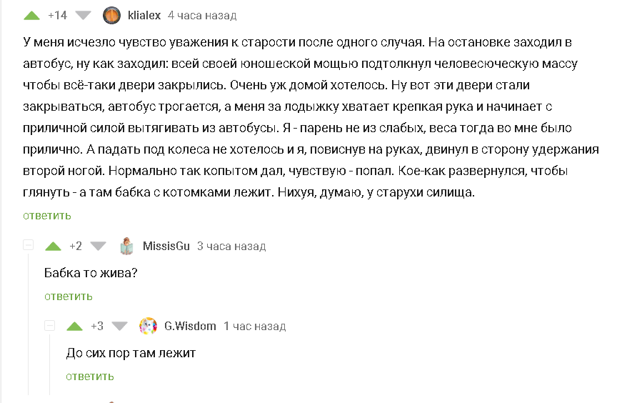 Истребитель бабок - Конфликт, Драка, Бабка, Нокаут, Борьба, Скриншот, , Комментарии на Пикабу, Мат