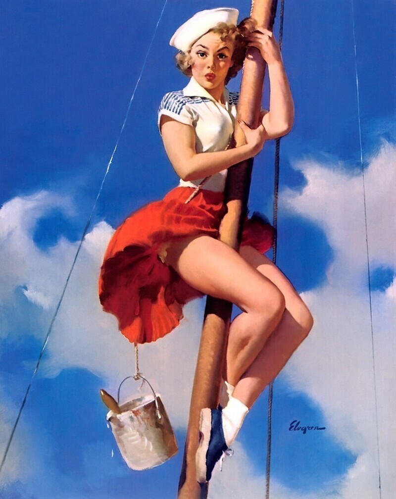 American Dream... - A selection, Artist, Pin up, USA, 1950, Art, Women, Aesthetics, Painting, Retro, Longpost, 