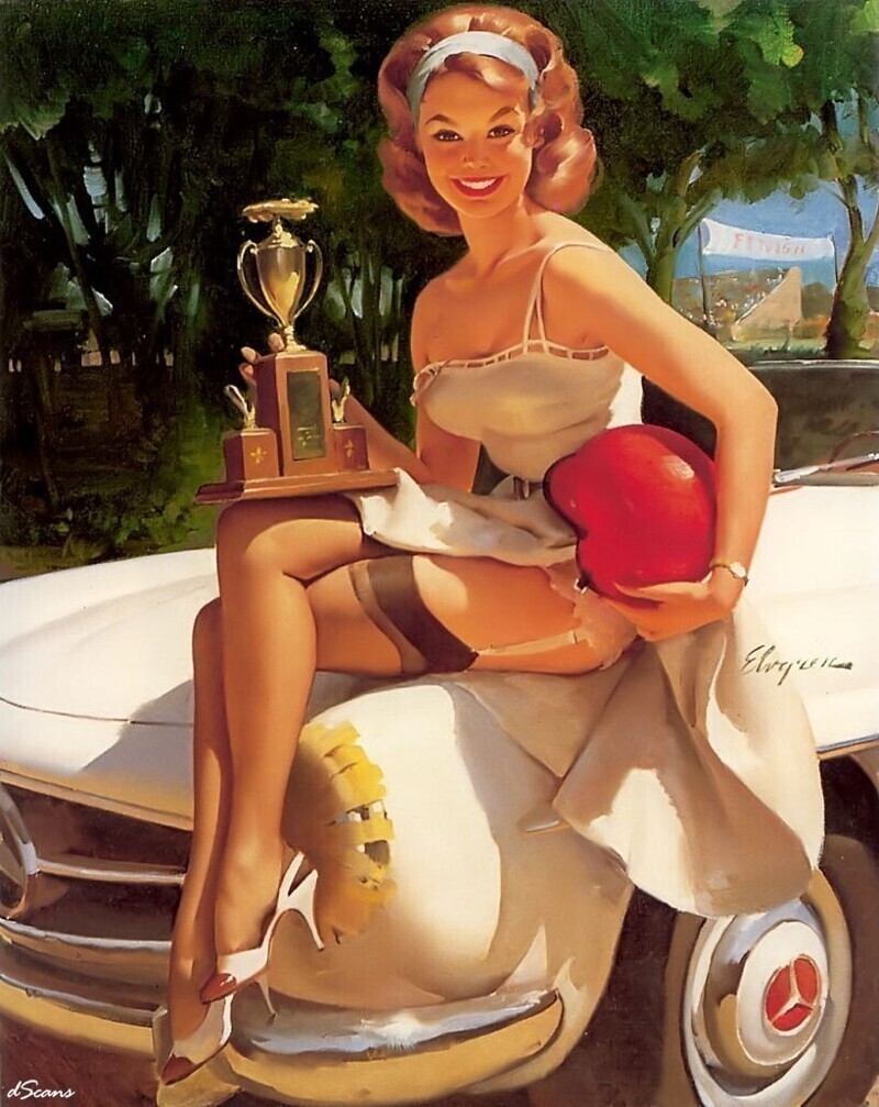 American Dream... - A selection, Artist, Pin up, USA, 1950, Art, Women, Aesthetics, Painting, Retro, Longpost, 