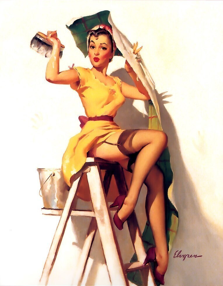 American Dream... - A selection, Artist, Pin up, USA, 1950, Art, Women, Aesthetics, Painting, Retro, Longpost, 