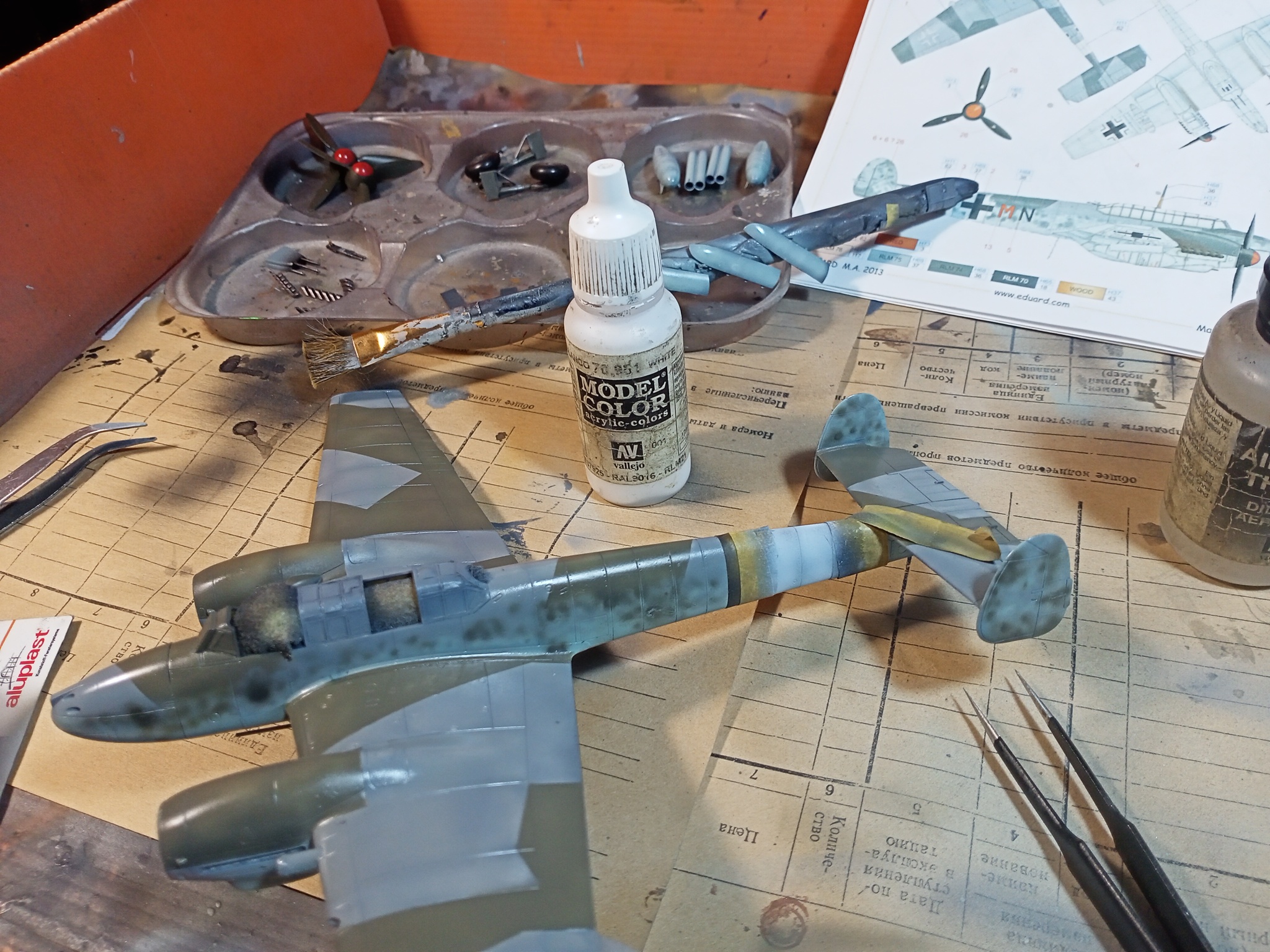 Messerschmitt Bf.110G-2 (1/72 Eduard). Build Notes - Longpost, Messerschmitt, Fighter, Overview, Airbrushing, Assembly, Prefabricated model, Luftwaffe, Germany, Airplane, The Second World War, Aviation, Needlework, Needlework with process, With your own hands, Painting miniatures, Miniature, Hobby, Scale model, Modeling, Stand modeling, My