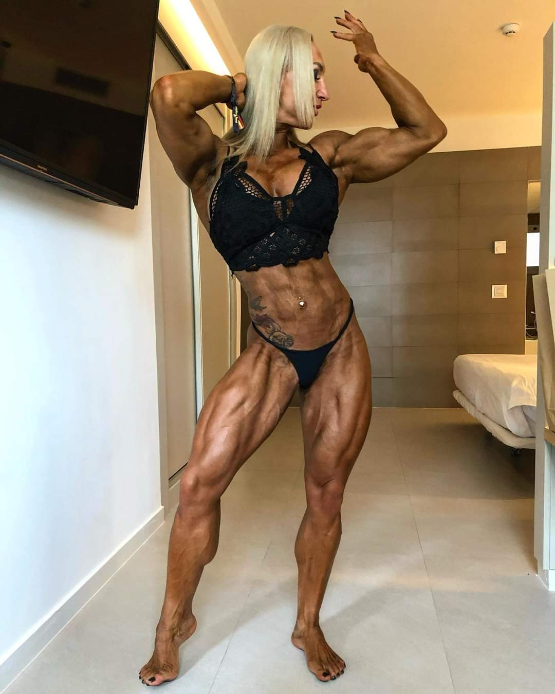 Modesta Halby - NSFW, Girls, Strong girl, Bodybuilders, Sports girls, Womens physique, Body-building, Fitness, Video, Longpost, 