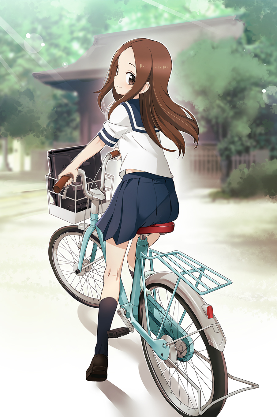 Takagi - Anime, Anime art, Karakai jouzu no takagi-san, Takagi, A bike, 