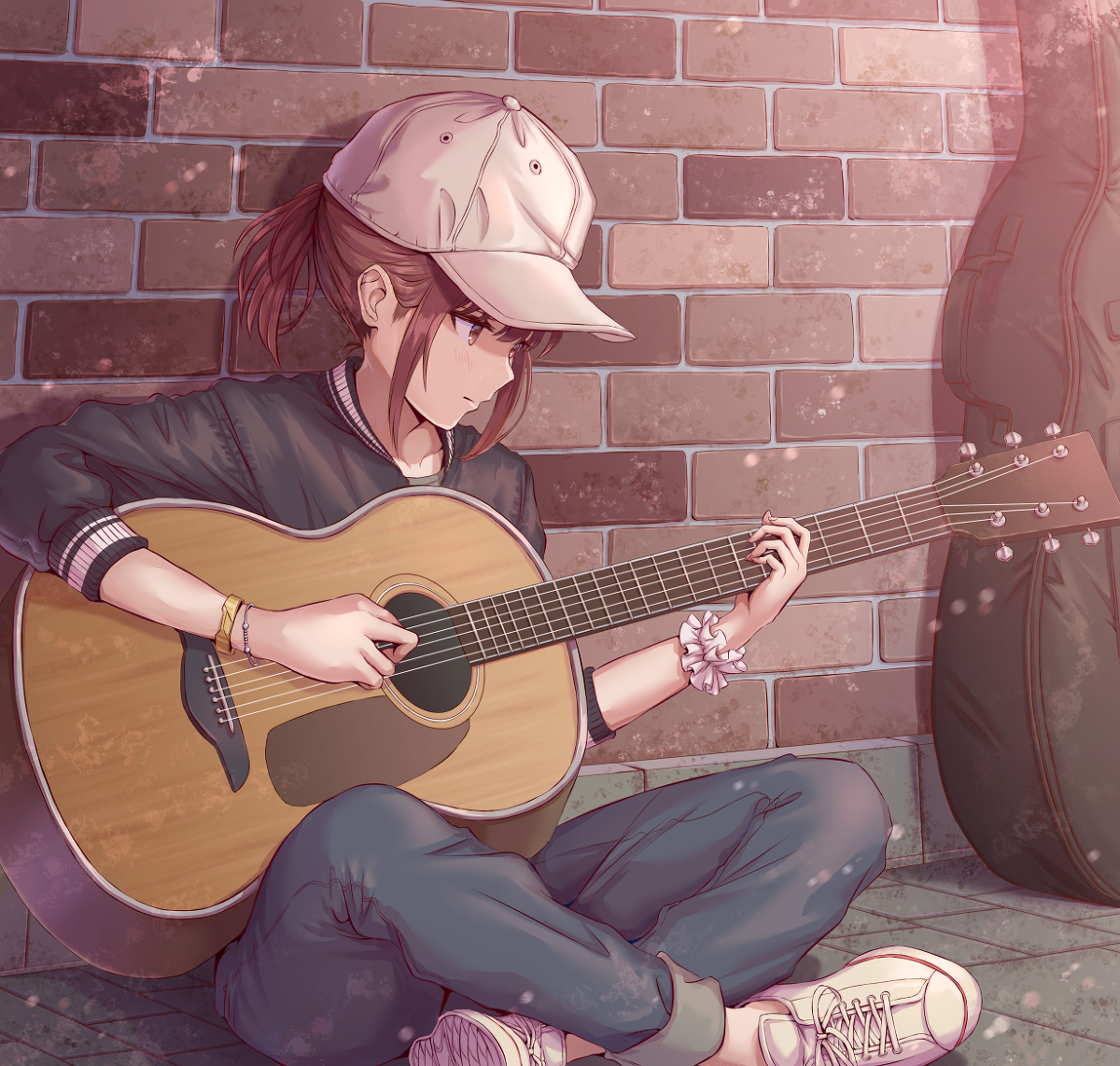 Girl with a guitar - Anime, Anime art, Anime original, 