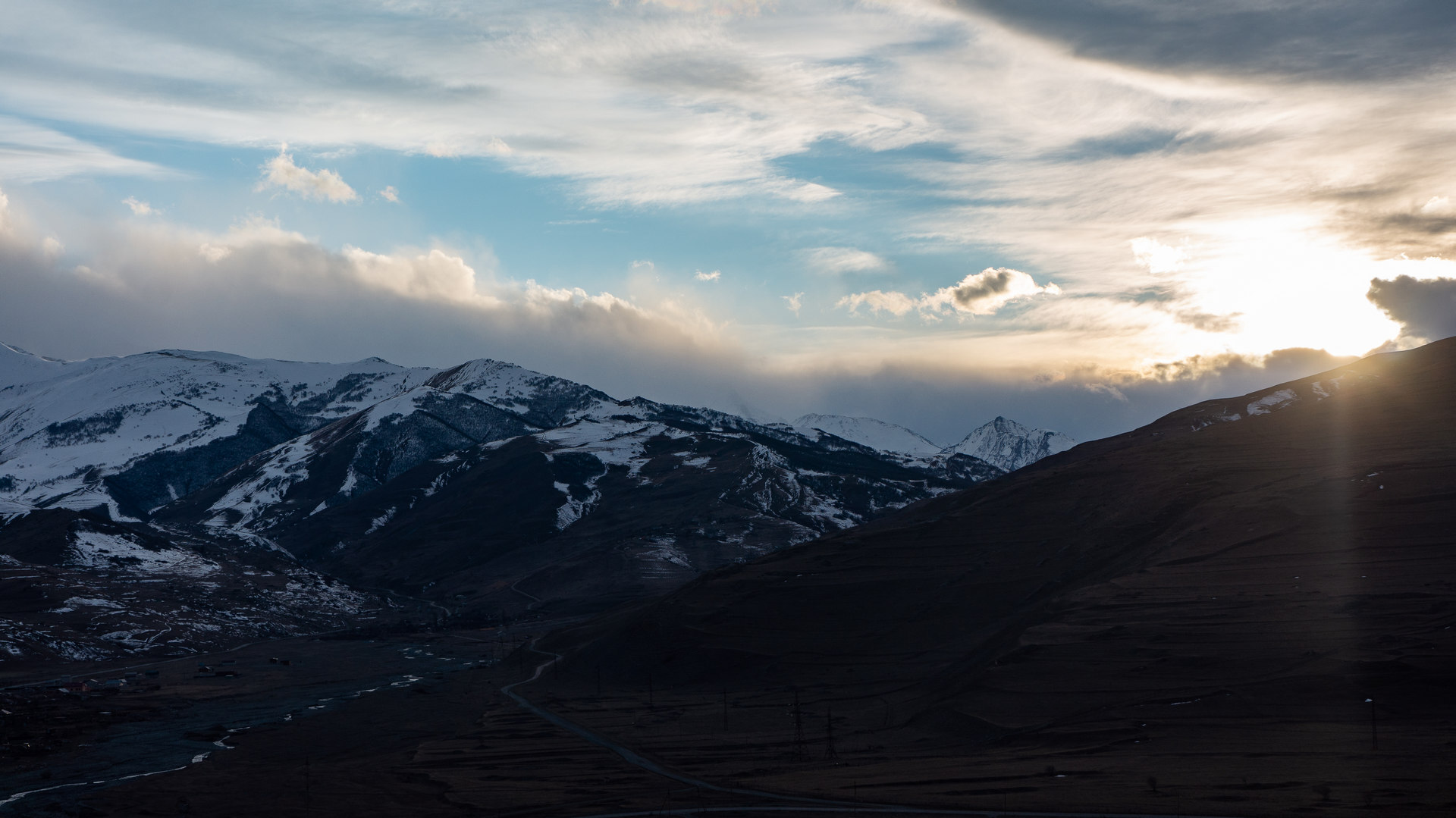 Sunset in the Dargava Gorge, North Ossetia-Alania - My, Caucasus, North Ossetia Alania, Dargavs, The mountains, Sunset, Longpost