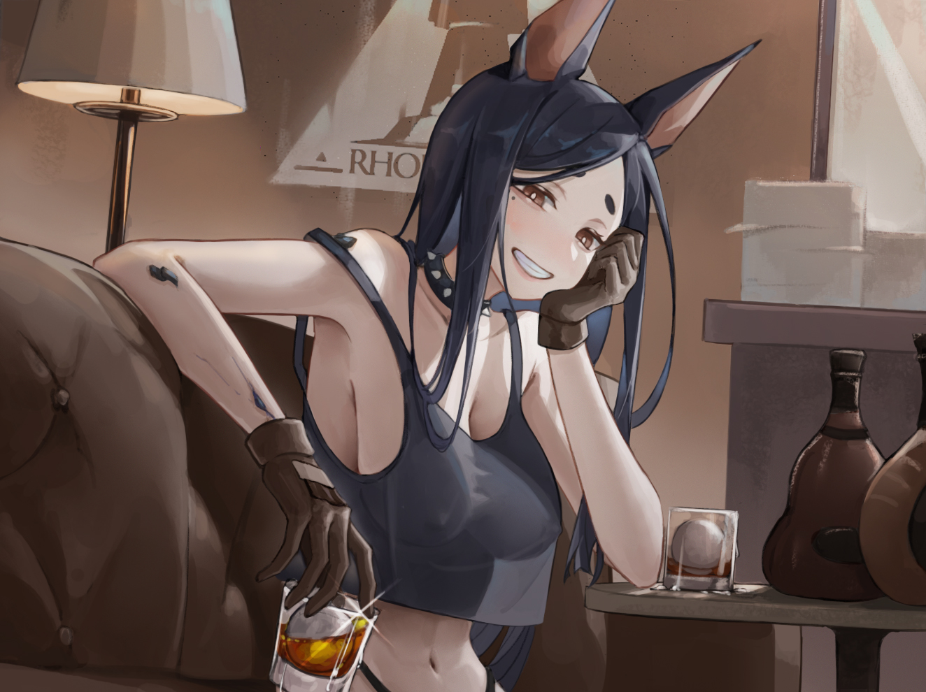 Dobermann - NSFW, Anime, Anime art, Arknights, Dobermann (Arknights), Animal ears