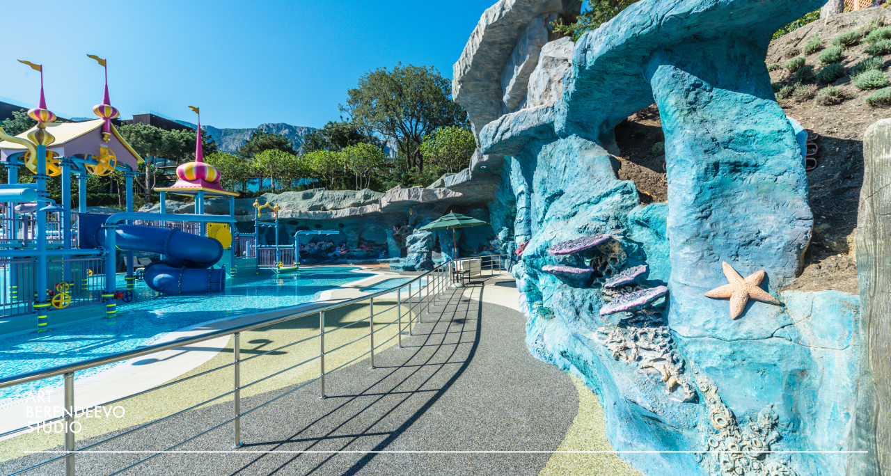 DECORATION OF WATER PARKS AND AQUARIUMS - Aquapark, Oceanarium, Decor, Bas-relief, Wall cladding, Scenery, Architectural concrete, Longpost, Art concrete, Cladding of buildings, Imitation of natural forms