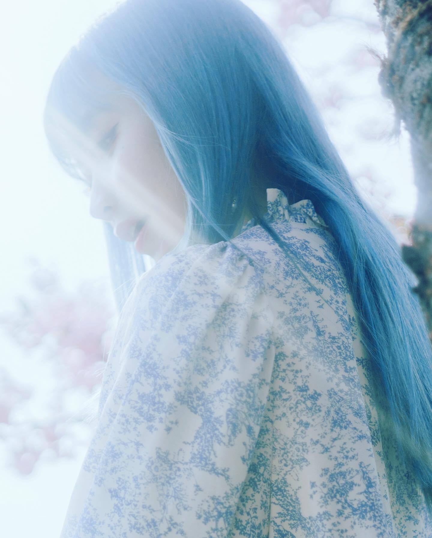 Spring blue - Asian, Instagram, Spring, Blue, Longpost, Girls