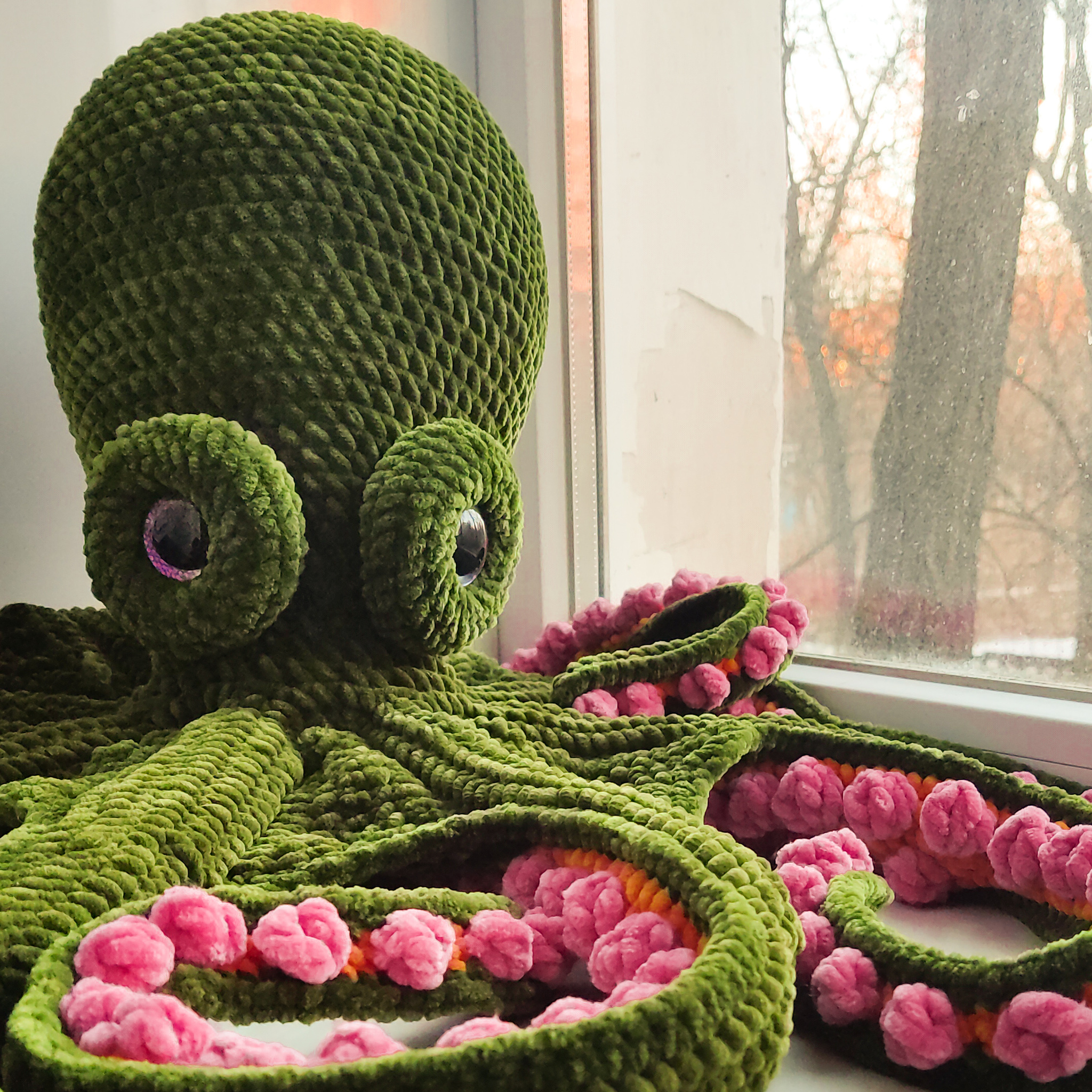 Octopus - My, Plush Toys, Crochet, With your own hands, Octopus, Longpost, Knitting