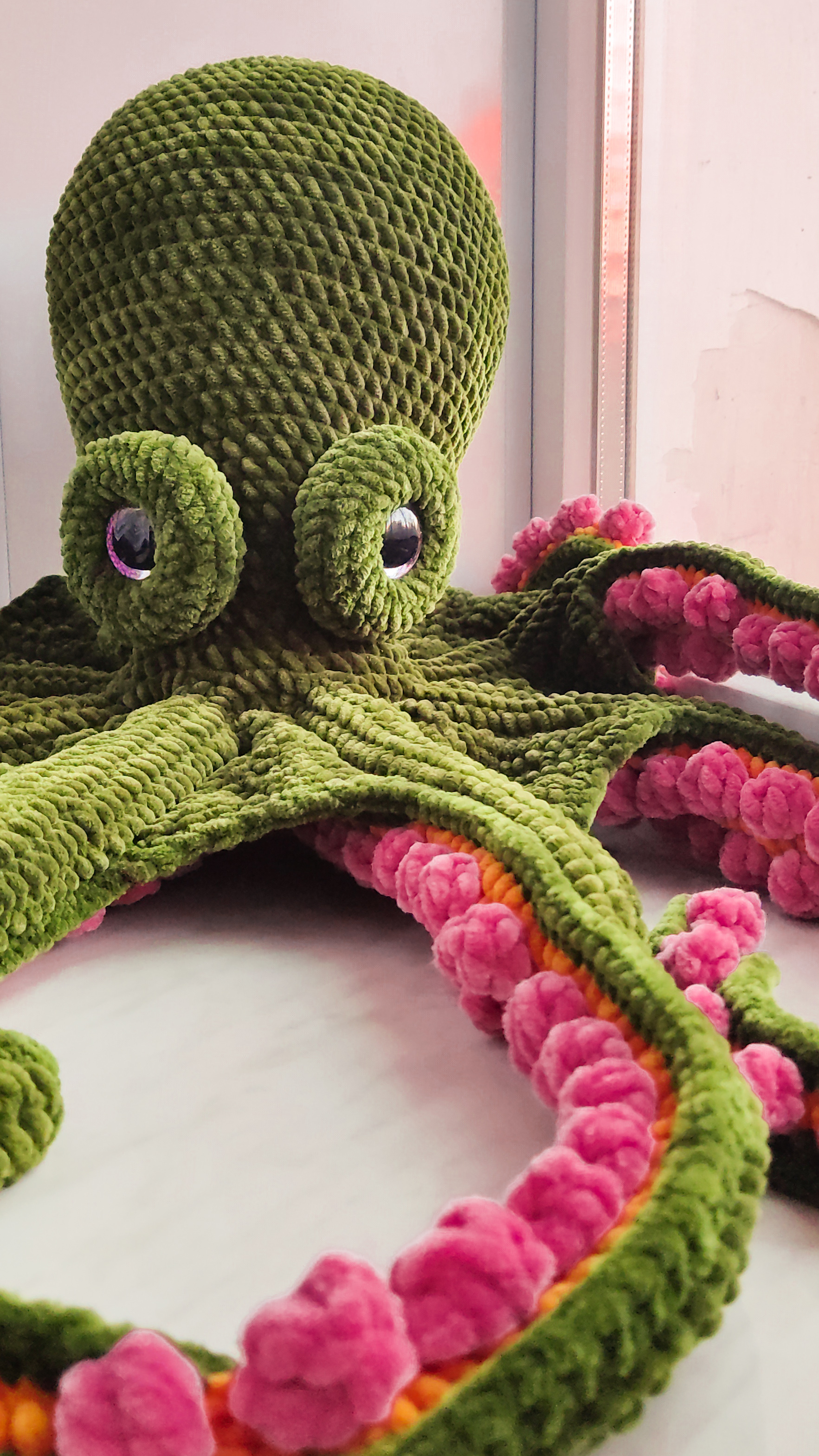 Octopus - My, Plush Toys, Crochet, With your own hands, Octopus, Longpost, Knitting