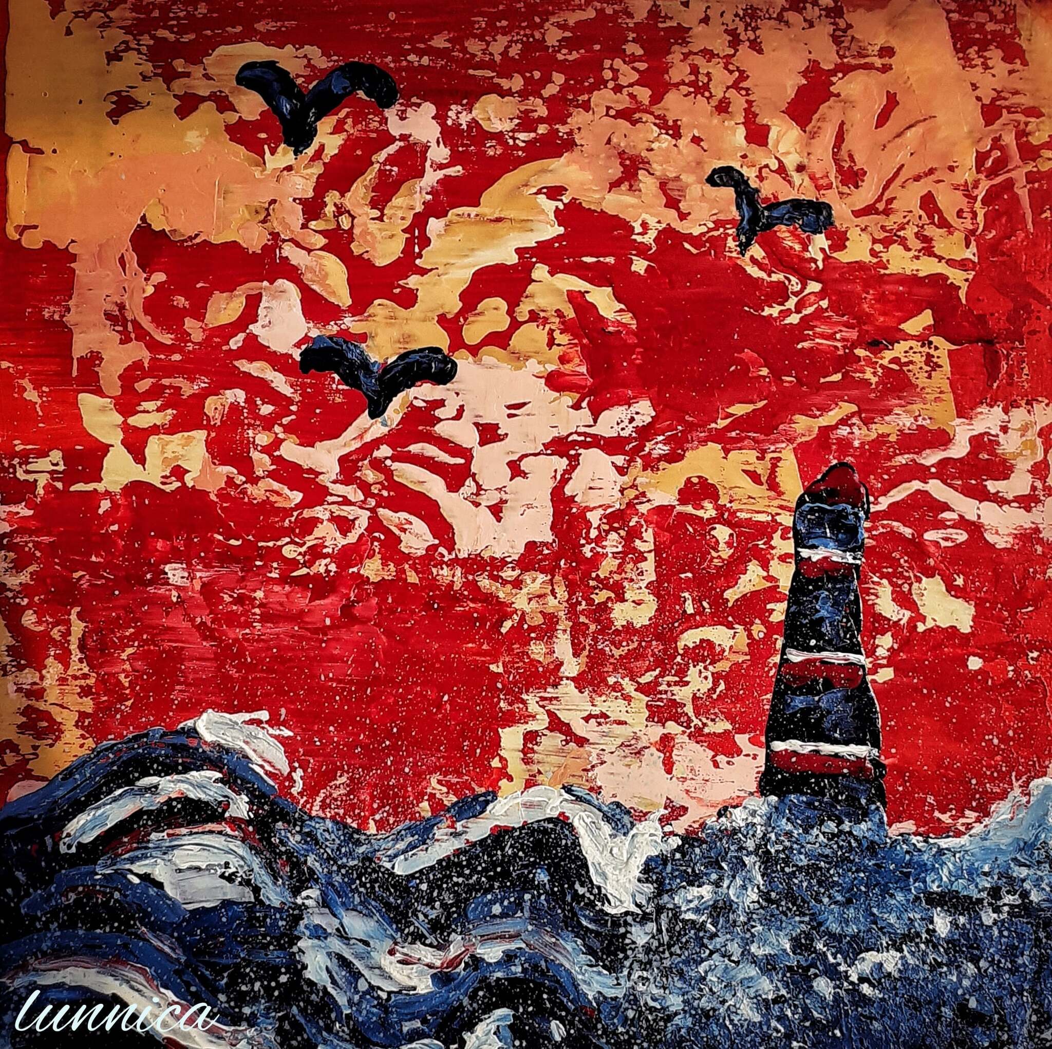 Lighthouse - My, Art, Acrylic, Lighthouse, 