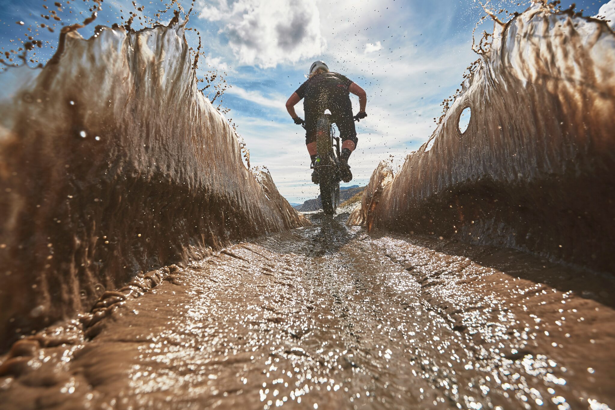 VeloSpring she is like this - A bike, Spring, Dirt, Puddle, Slush, Cyclist, 