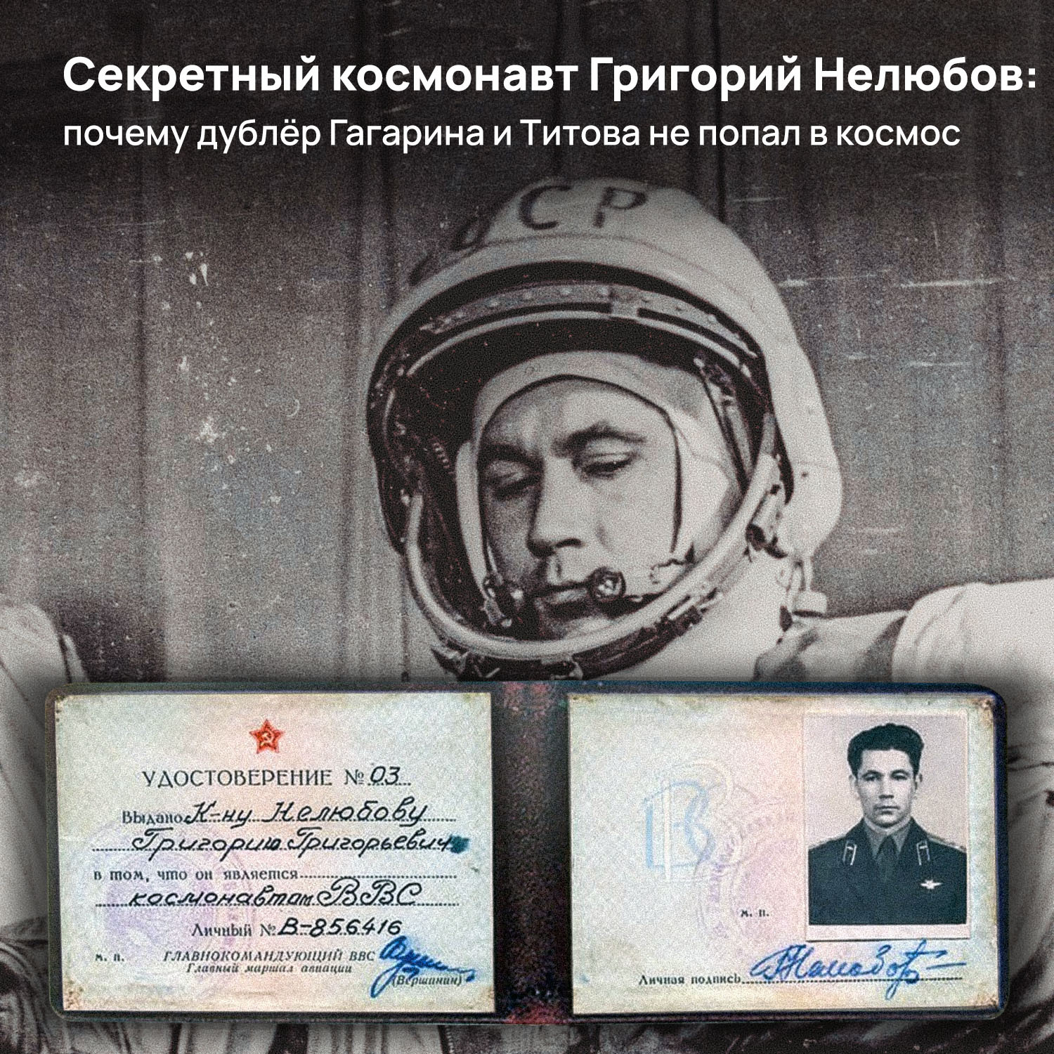 Secret cosmonaut Grigory Nelyubov: why Gagarin and Titov's understudy did not get into space - My, the USSR, Cosmonautics, Space, First Squad, Yuri Gagarin, German Titov, Andrian Nikolaev, Valentina Tereshkova, Longpost, 