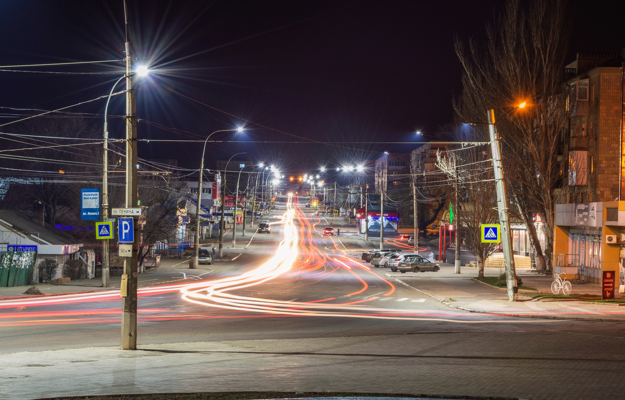 Night Krasnodon - My, Photographer, Nikon, The photo, Town, Krasnodon, Road, 