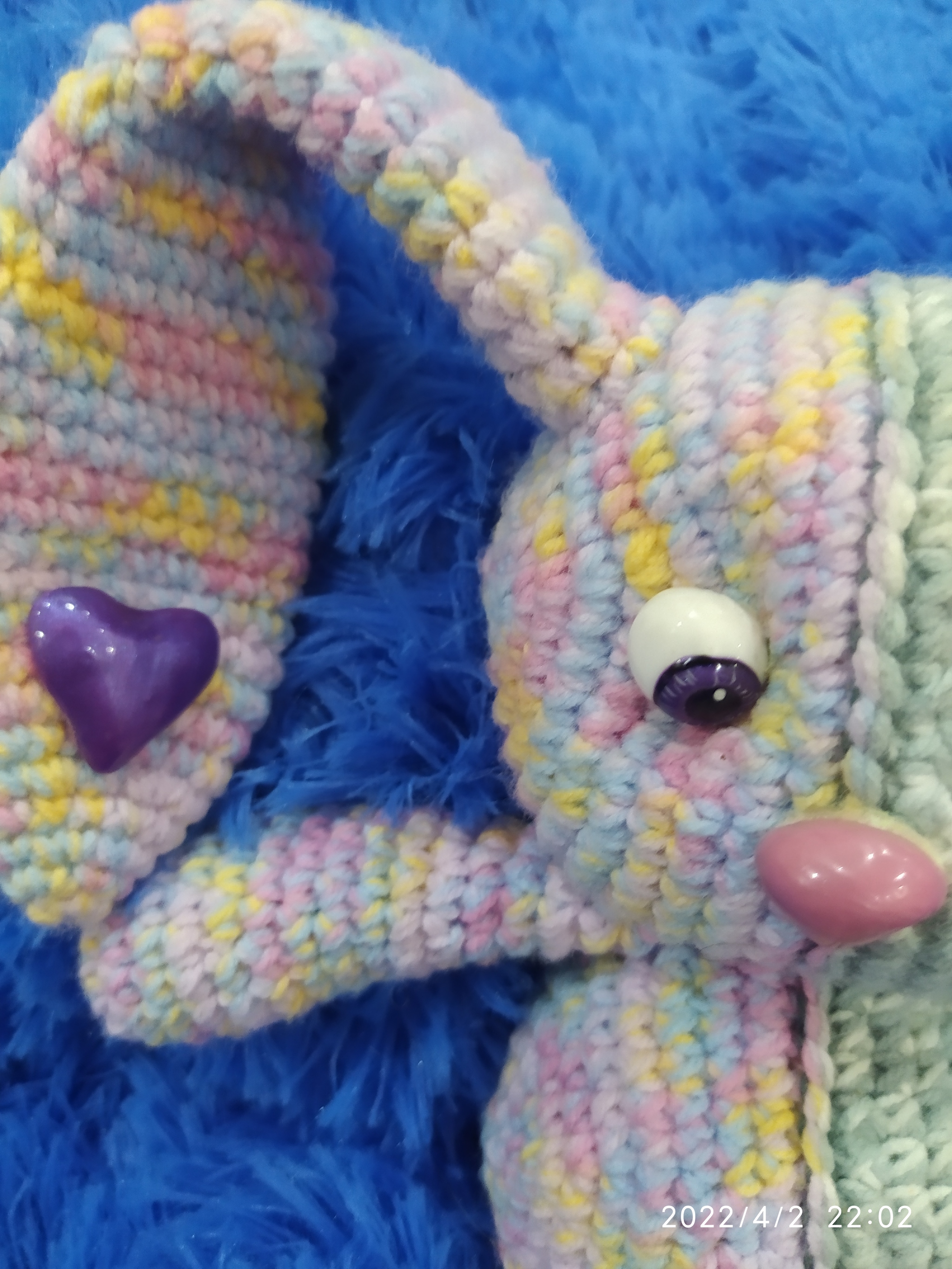 Toy BUNNY two-tone or What a mood, such and Bunny) - My, Needlework without process, Crochet, Knitted toys, Easter, Longpost, Polymorphus, 