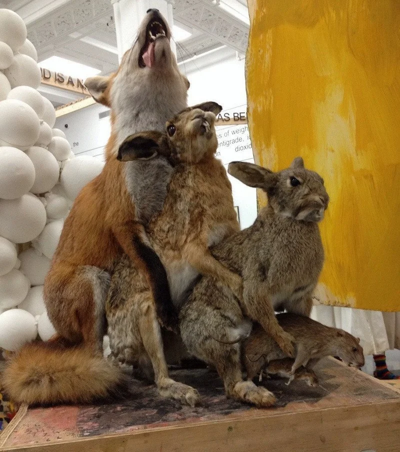 When taxidermists get bored, others get creepy. - Taxidermy, Scarecrow, Animals, Longpost, 