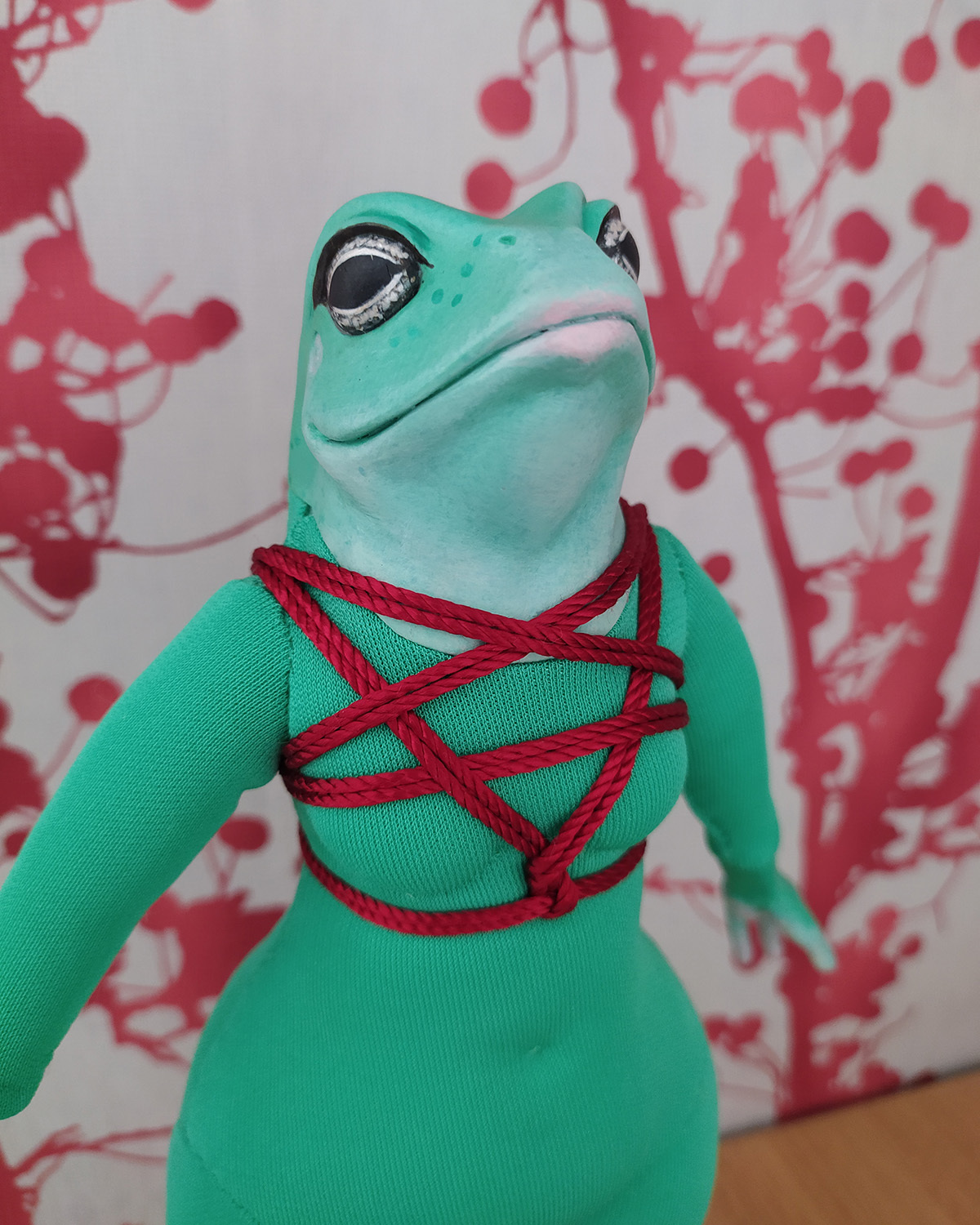 Shibari toad - My, Shibari, Bondage, Toad, Frogs, Author's toy, Doll, Polymer clay, Needlework without process, Longpost, Needlework, 