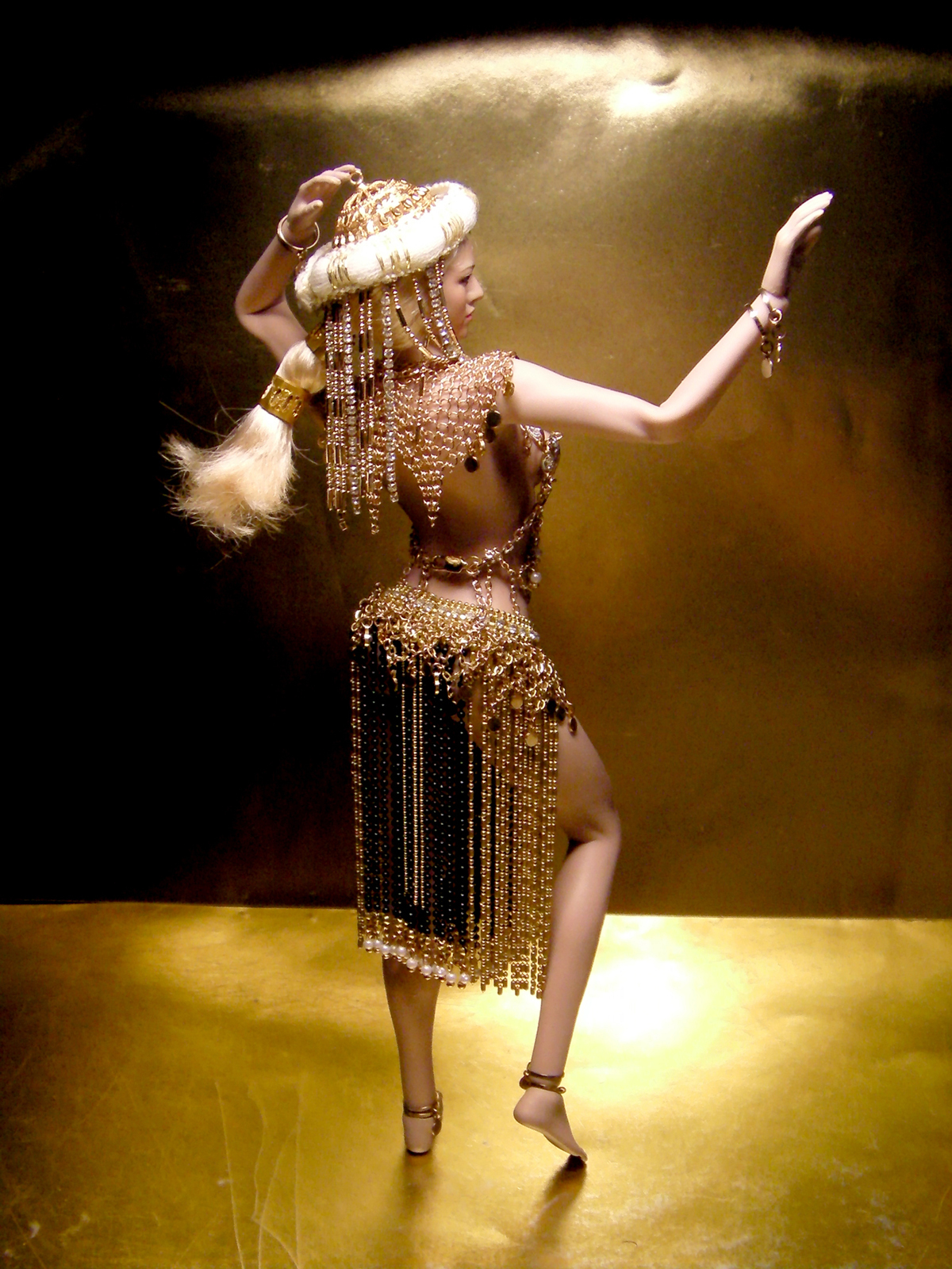 Continuation of the puppet costume of the dancers of the Ancient East - NSFW, My, Body, Jointed doll, Phicen, Dancing, belly dance, Bellidance, Oriental costume, The Magnificent Century, Turban, Turban, Gold, Longpost, 