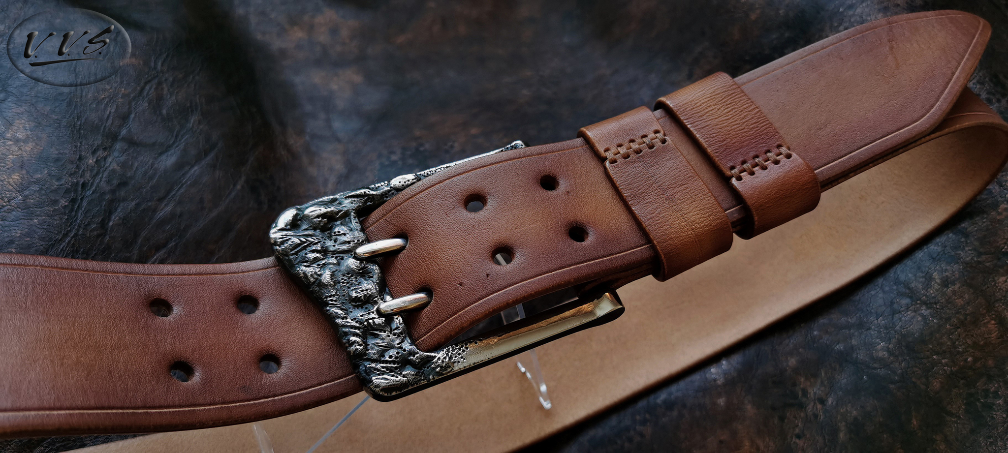 Leather strap with forged stainless steel buckle - My, Longpost, Handmade, Needlework without process, Accessories, Buckle, Belt, Style, Exclusive, Leather products, Metal products, Male, Order, Natural leather, 