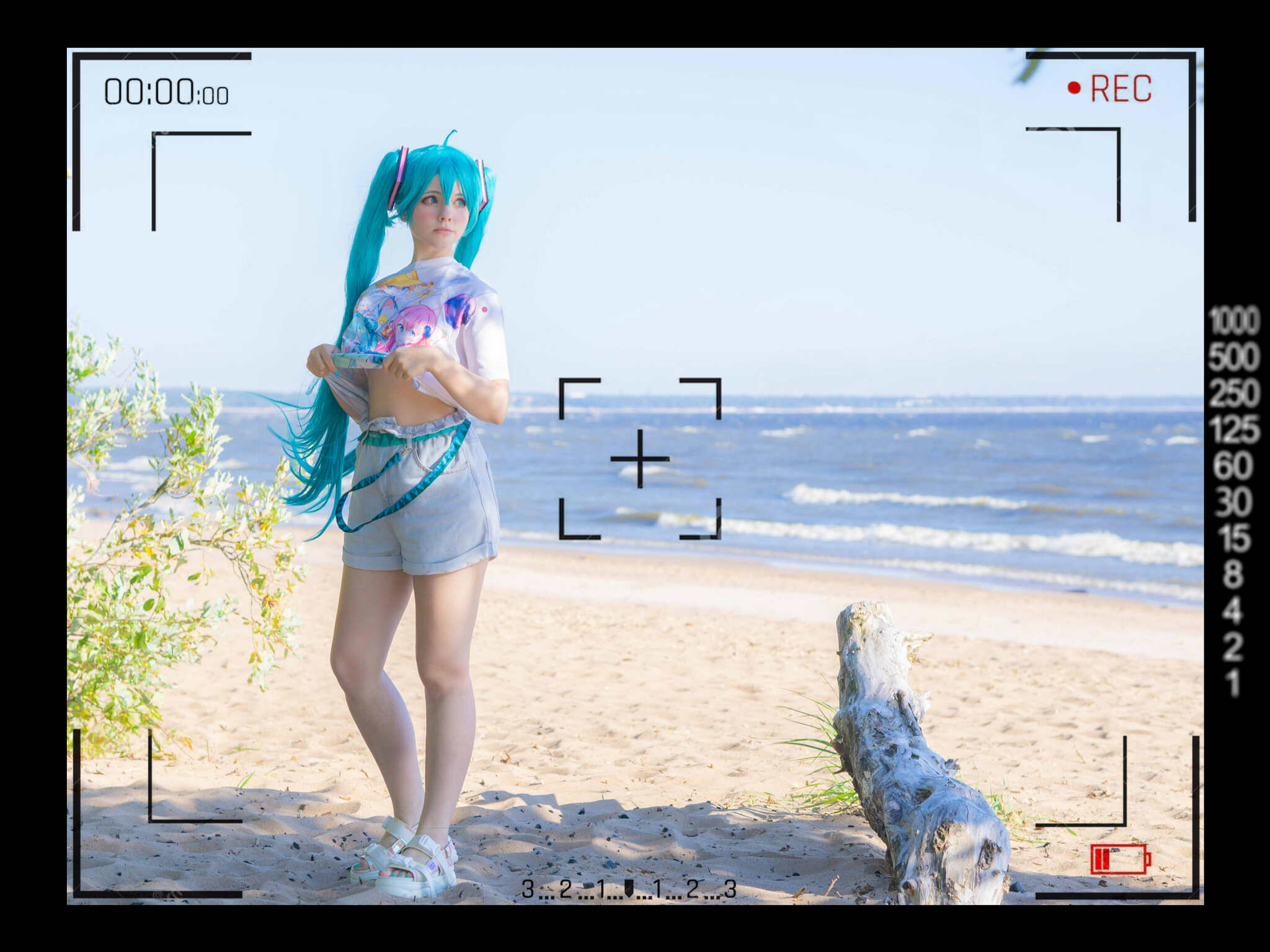 Saya Scarlet - Hatsune Miku - NSFW, Girls, Erotic, Swimsuit, Beach, Cosplay, Hatsune Miku, GIF, Longpost, 