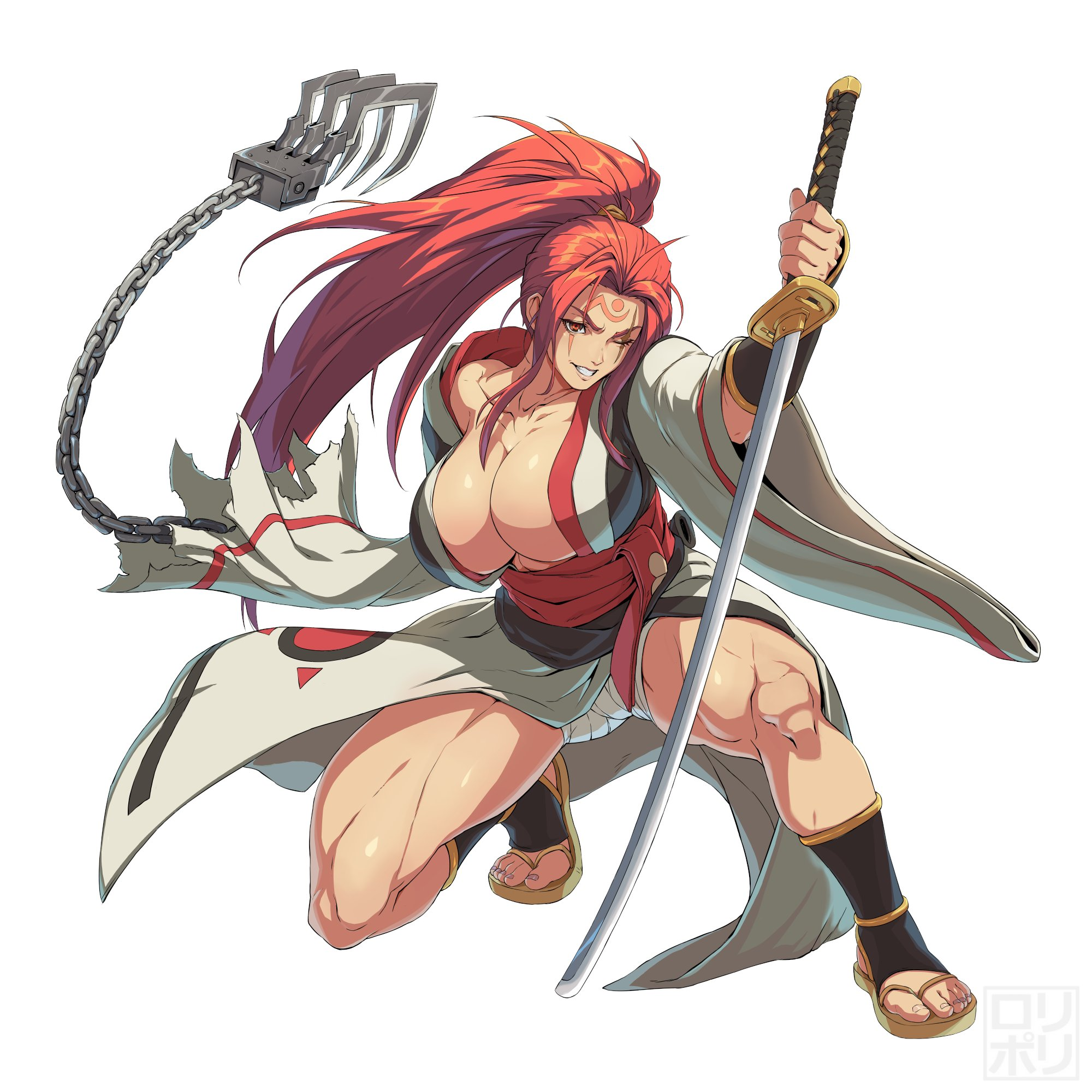 Baiken - NSFW, Jamrolypoly, Girls, Strong girl, Art, Drawing, Guilty gear, Baiken, 