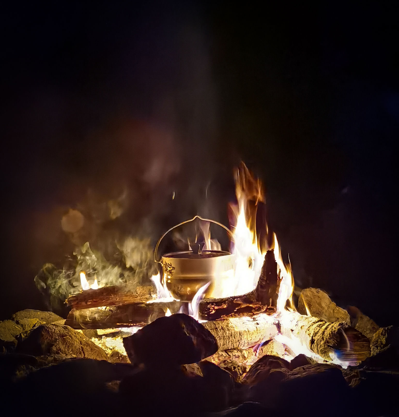 Dinner on the fire - My, The photo, Bonfire, 