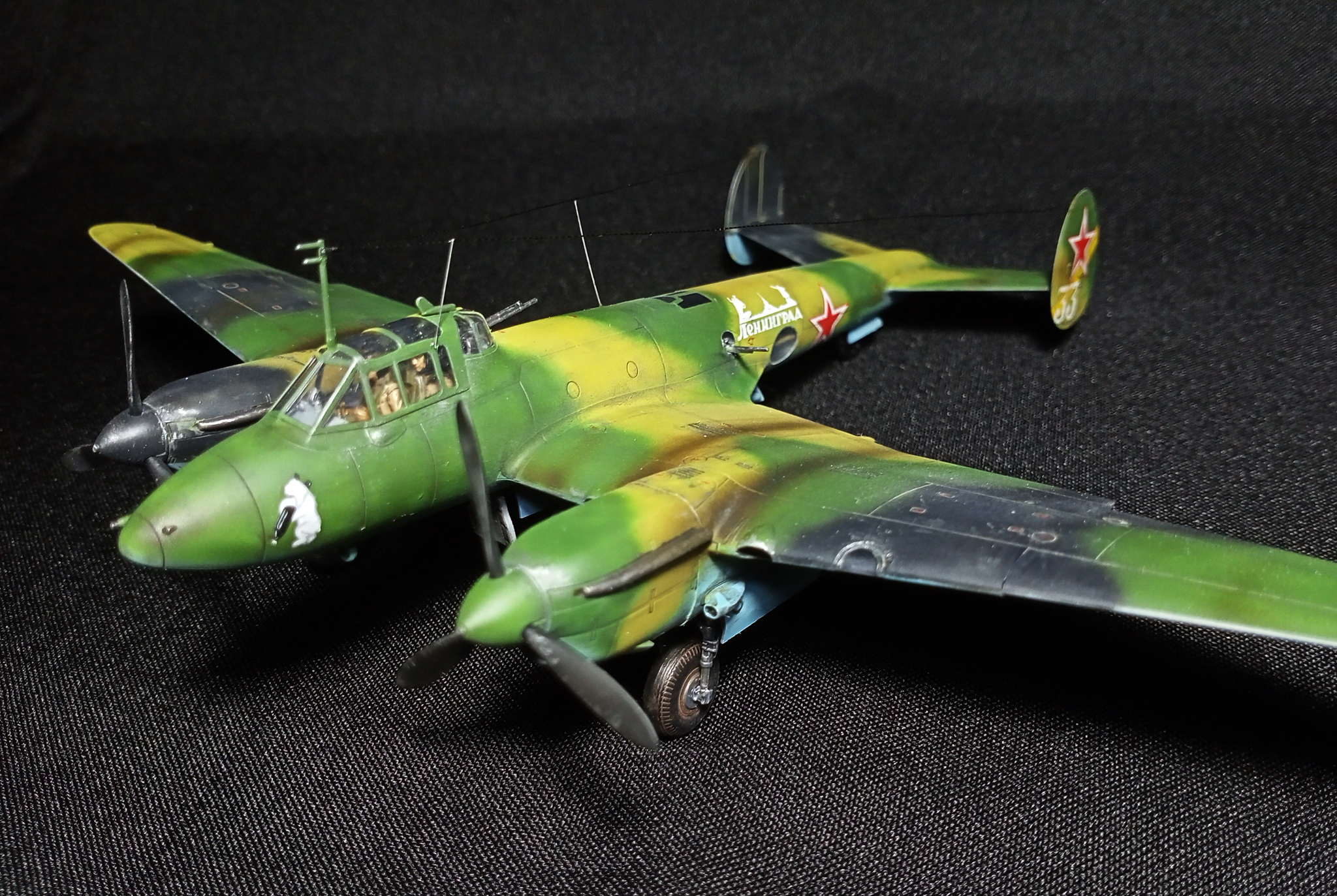 Sometimes a dive bomber. Petlyakov Pe-2 - My, Modeling, Stand modeling, Prefabricated model, Aircraft modeling, Hobby, Miniature, With your own hands, Needlework without process, Aviation, Story, Airplane, The Second World War, Scale model, Collection, Collecting, Bomber, the USSR, Air force, The Great Patriotic War, Video, Longpost, 