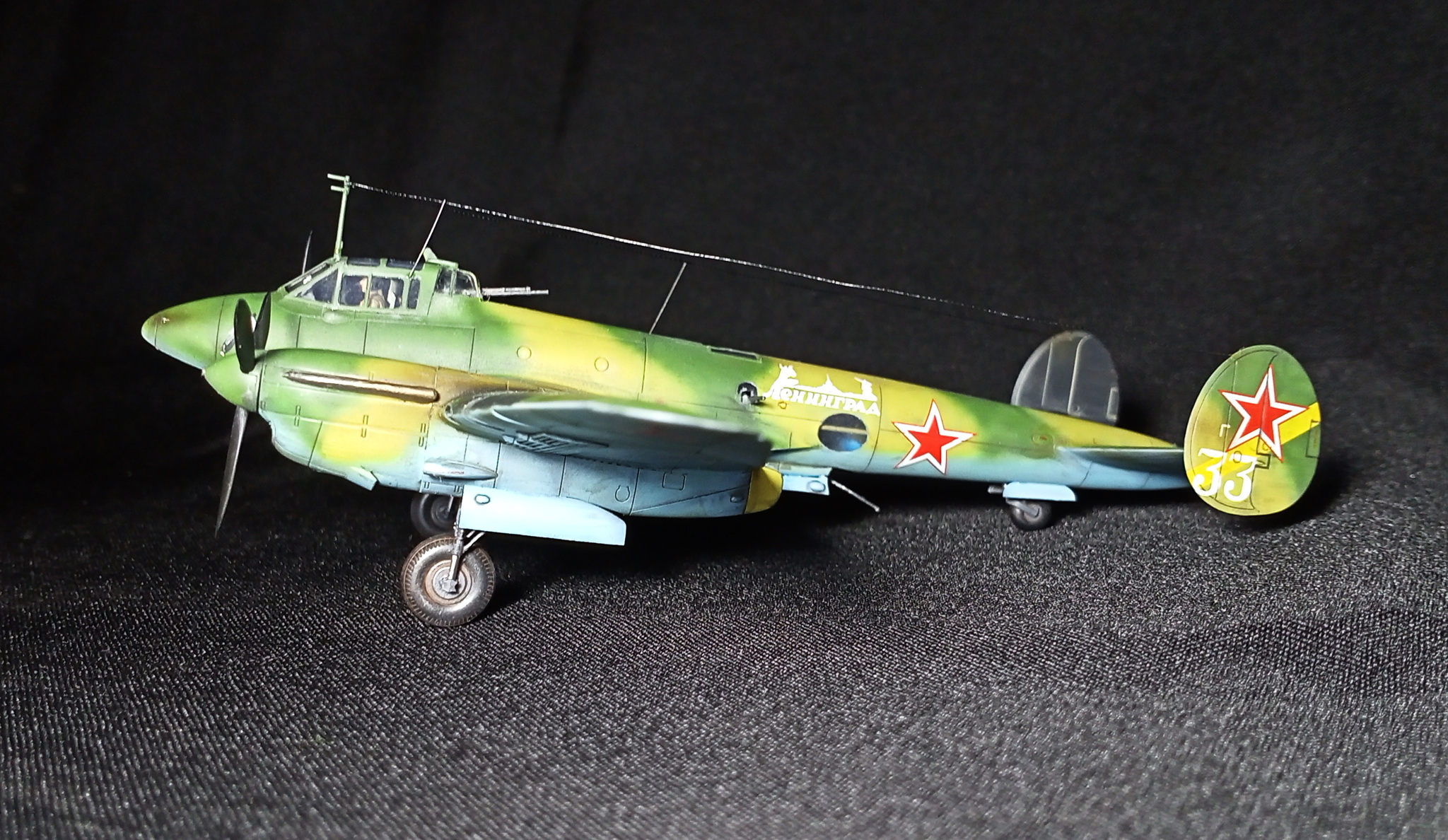 Sometimes a dive bomber. Petlyakov Pe-2 - My, Modeling, Stand modeling, Prefabricated model, Aircraft modeling, Hobby, Miniature, With your own hands, Needlework without process, Aviation, Story, Airplane, The Second World War, Scale model, Collection, Collecting, Bomber, the USSR, Air force, The Great Patriotic War, Video, Longpost, 