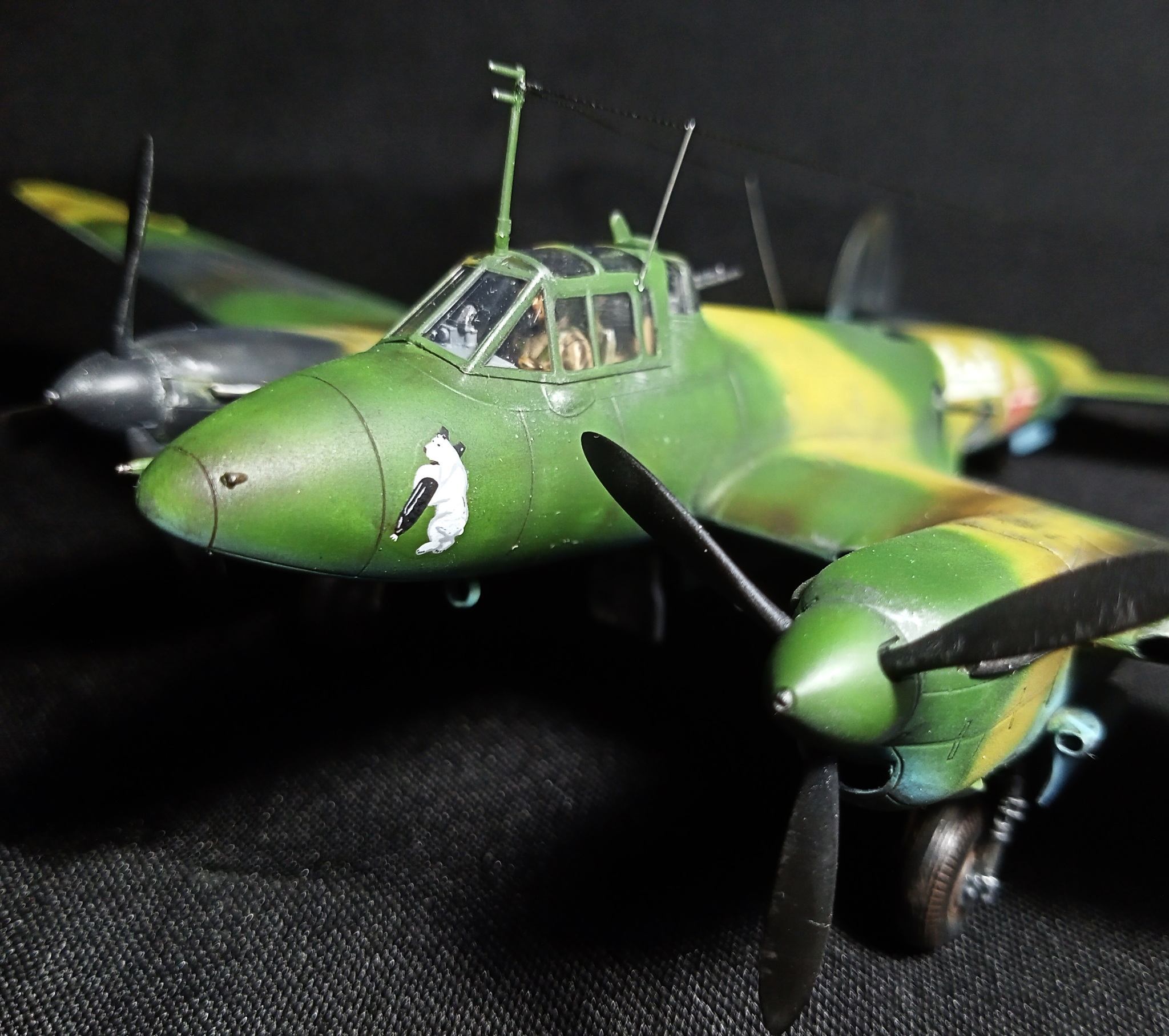 Sometimes a dive bomber. Petlyakov Pe-2 - My, Modeling, Stand modeling, Prefabricated model, Aircraft modeling, Hobby, Miniature, With your own hands, Needlework without process, Aviation, Story, Airplane, The Second World War, Scale model, Collection, Collecting, Bomber, the USSR, Air force, The Great Patriotic War, Video, Longpost, 