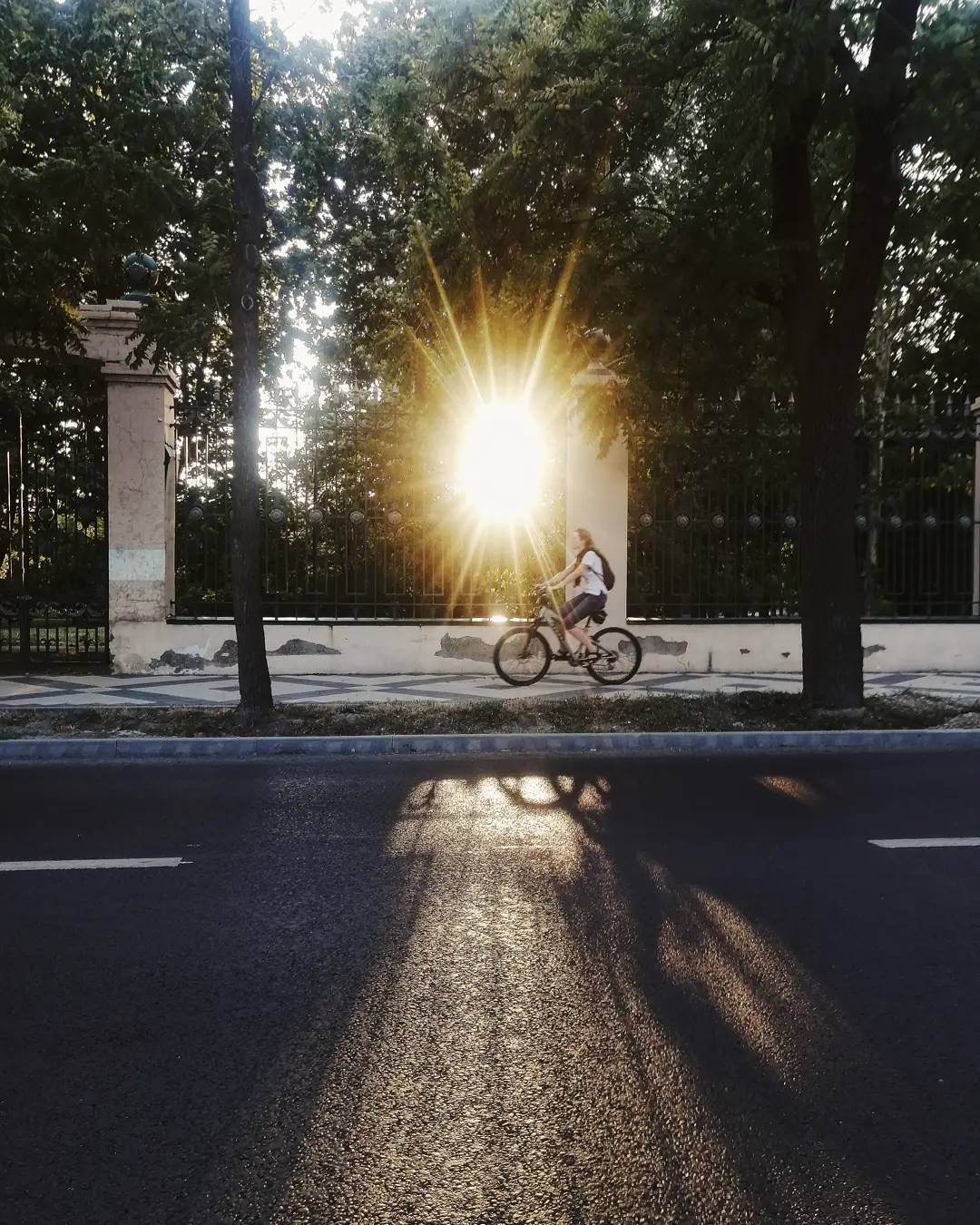 Sunset, Krasnodar - My, Sunset, Cyclist, The sun, Krasnodar, 