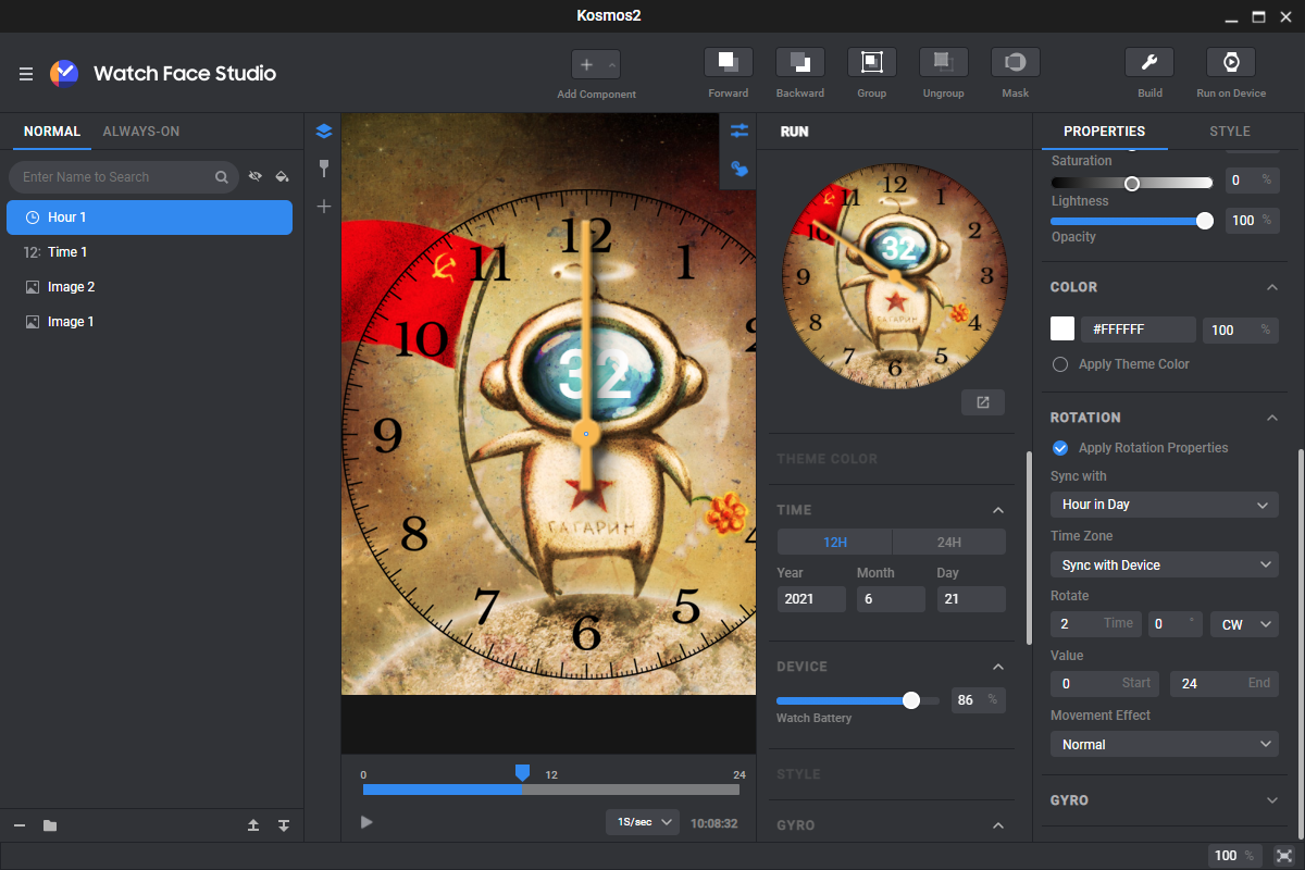 Creating a dial for smart watches for the day of cosmonautics - My, Design, Smart watch, Watchface, Android, Video, Soundless, Vertical video, Longpost